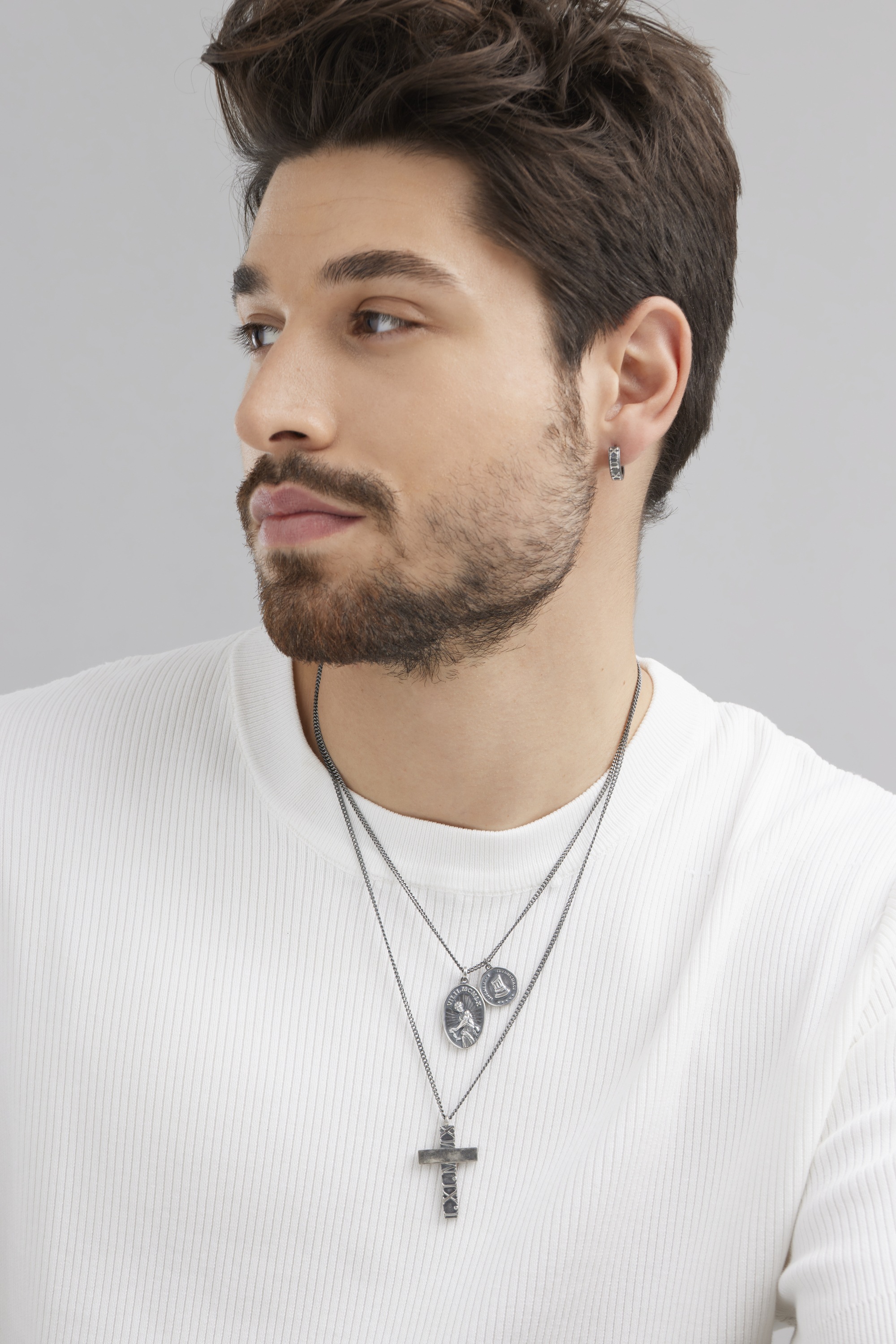 CAÏ Kette mit Anhänger »925 Silber matt-oxidiert Münzen«