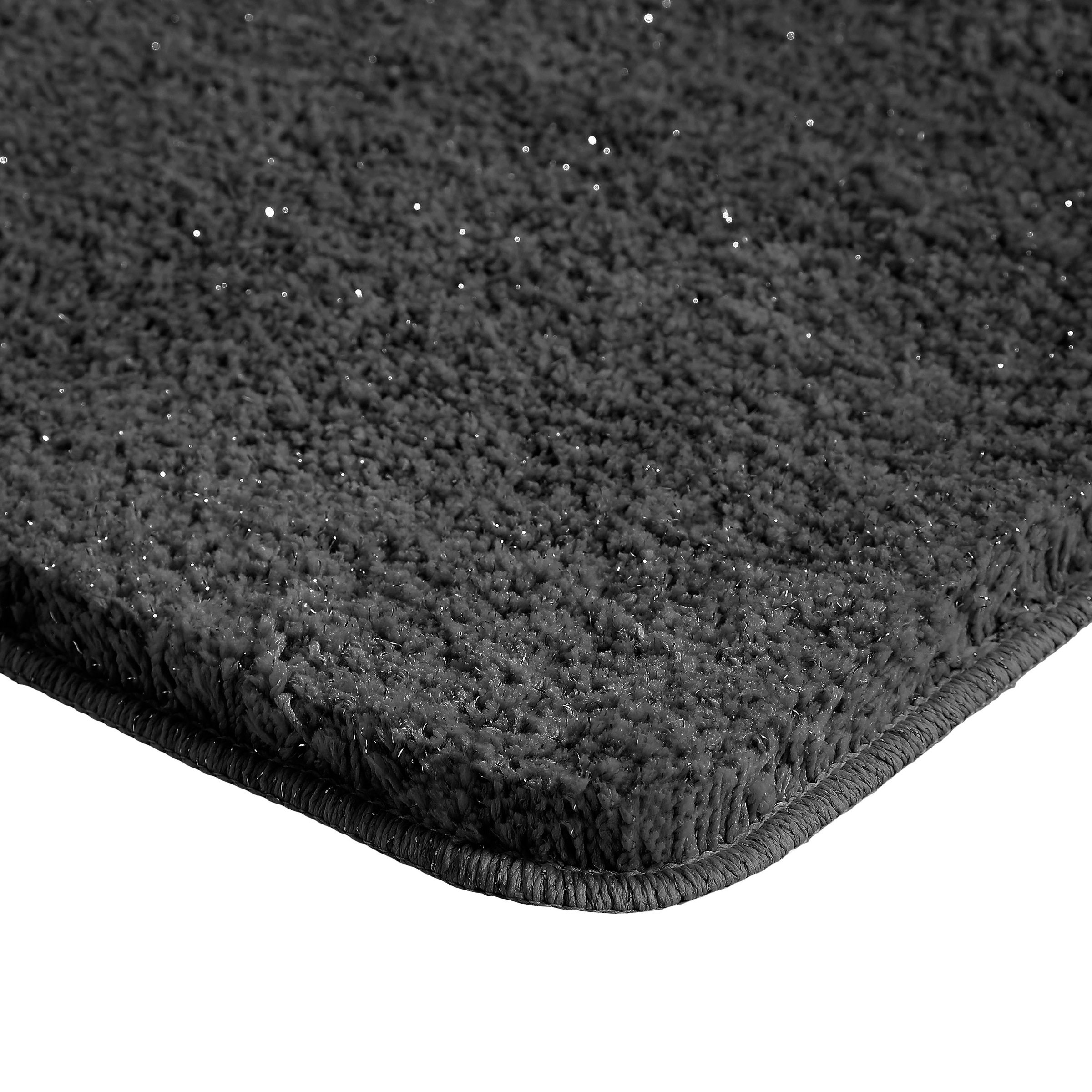 my home Badematte »Glitzer«, rutschhemmend beschichtet, fußbodenheizungsgeeignet-schnell trocknend-strapazierfähig, Badteppich, Akzente durch Glitzer-Garn