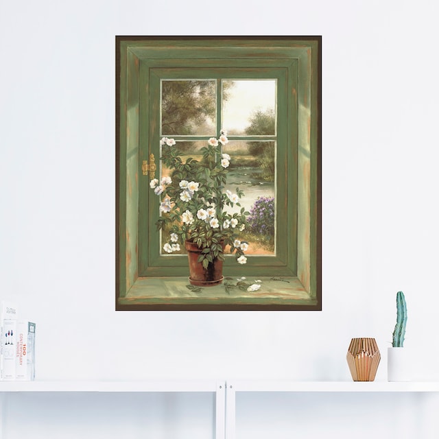 Artland Wandbild »Wildrosen am Fenster«, Arrangements, (1 St.), als Alubild,  Leinwandbild, Wandaufkleber oder Poster in versch. Größen auf Raten kaufen