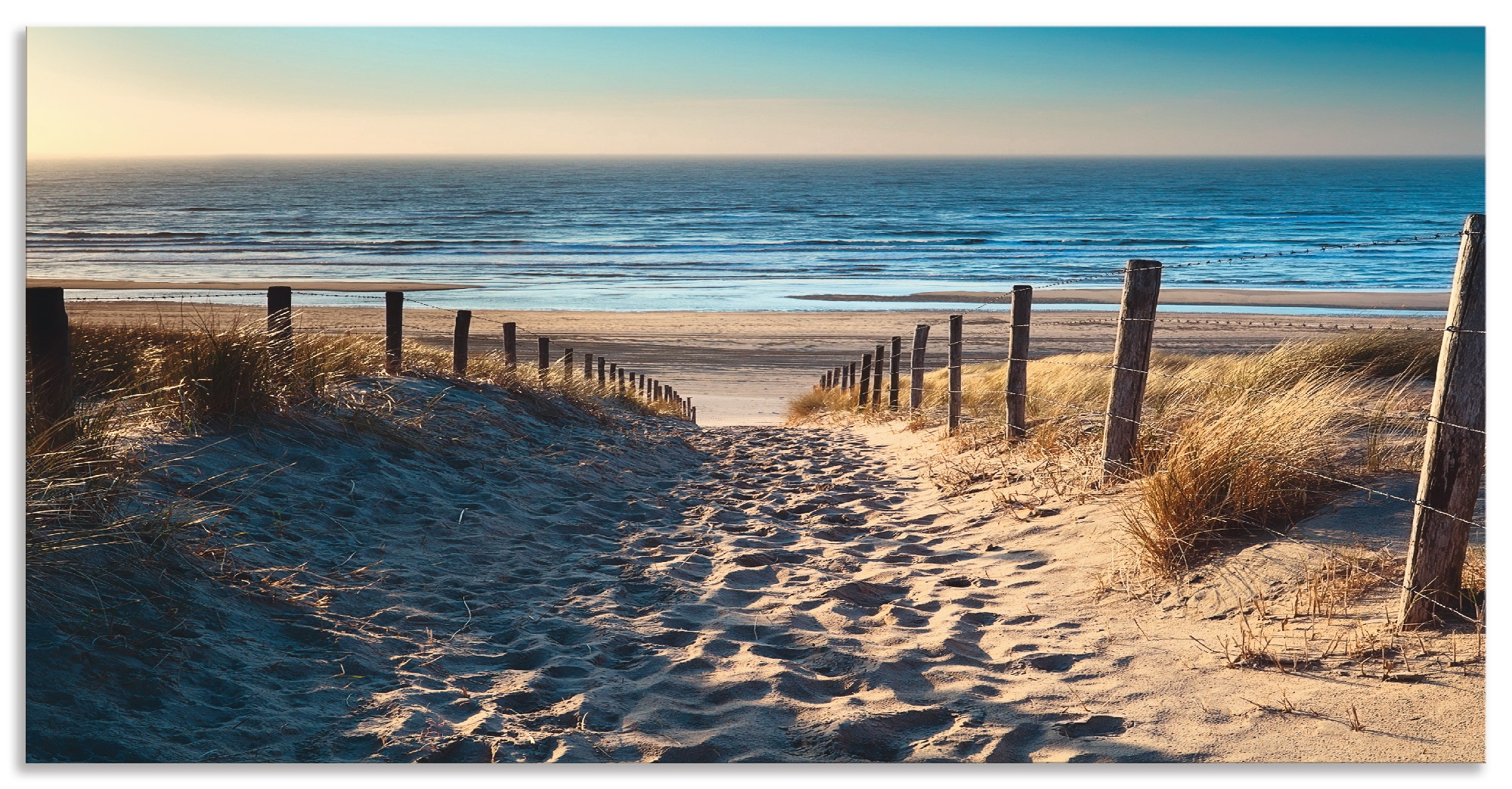 Artland Küchenrückwand »Weg zum Nordseestrand Sonnenuntergang« Alu Spritzsc günstig online kaufen