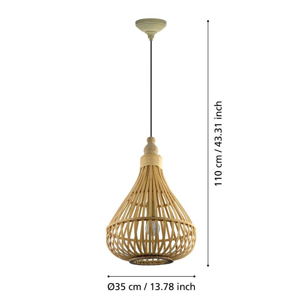 EGLO Hängeleuchte »AMSFIELD«, 1 flammig, Leuchtmittel E27 | ohne Leuchtmittel, Hängelampe Esstisch, Esszimmerlampe, Hängeleuchte, Lampe, E27, Ø 35 cm