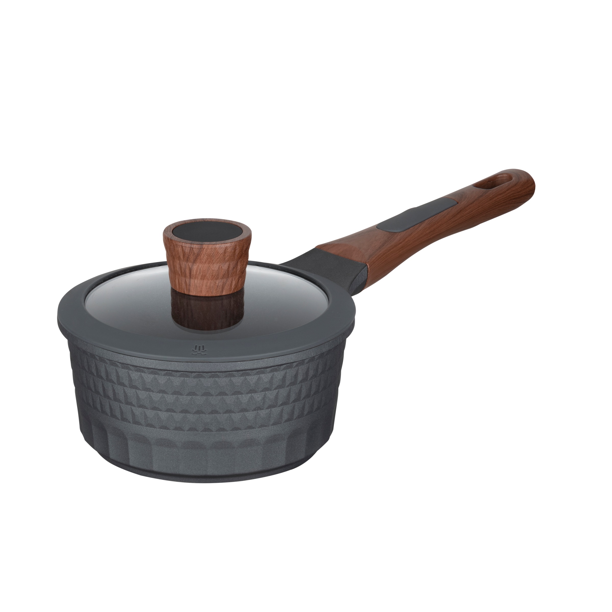 RESTO Kitchenware Topf-Set »CAPELLA -  Einzigartiges Design mit 3D-Effekt, antihaftbeschichtet« Set, 1x Soßentopf Ø 16 cm, 2x Kochtopf Ø 20/24 cm, 1x Bratpfanne Ø 24 cm, 7 tlg. Aluminiumguss