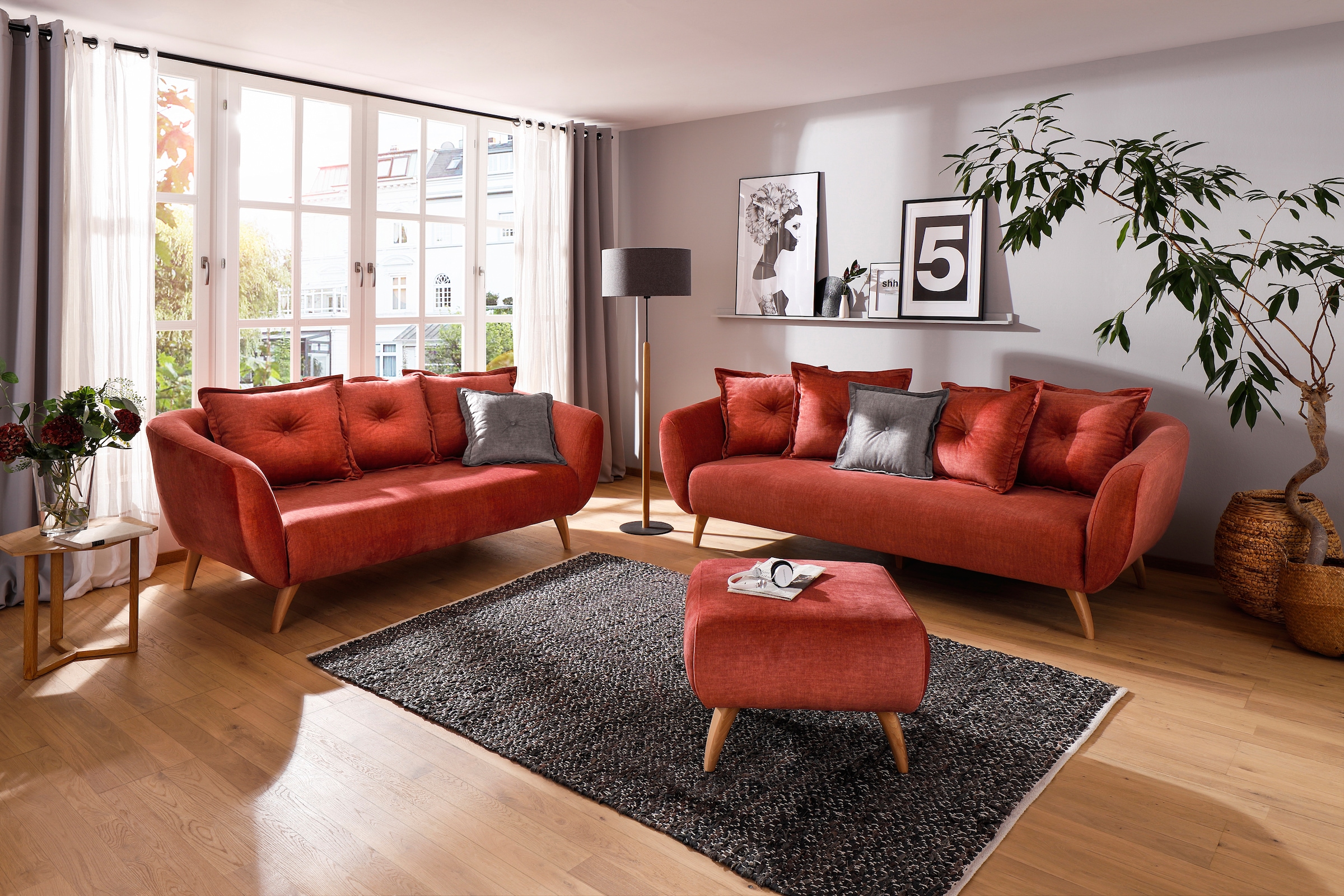 Home affaire Hocker »Baggio«, mit Holzfüßen