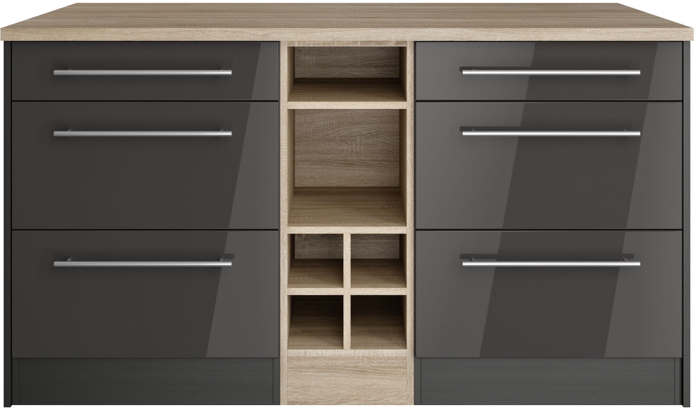 HELD MÖBEL Kücheninsel »Wien«, Breite 153 cm, MDF-Fronten, Flaschenregal günstig online kaufen