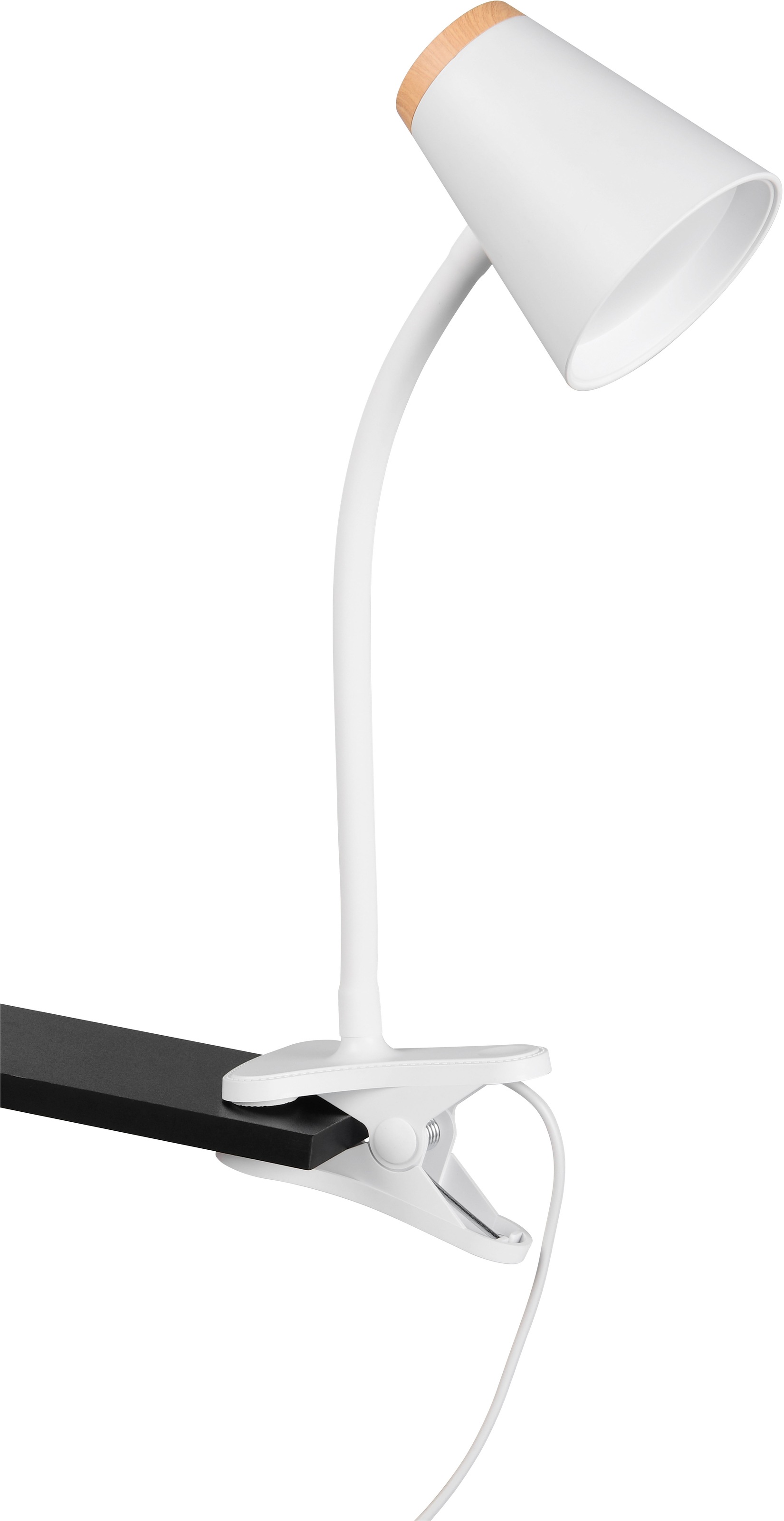 REALITY Leuchten LED Klemmtischleuchte »PONGO, LED Klemmleuchte mit Kabel und Kippschalter, 4,5W 500 Lumen«, 1 flammig, Leuchtmittel LED-Board | LED fest integriert, 3000K warmweiß, verstellbare Klemmleuchte, Klammer 1-3 cm weit, H.33cm