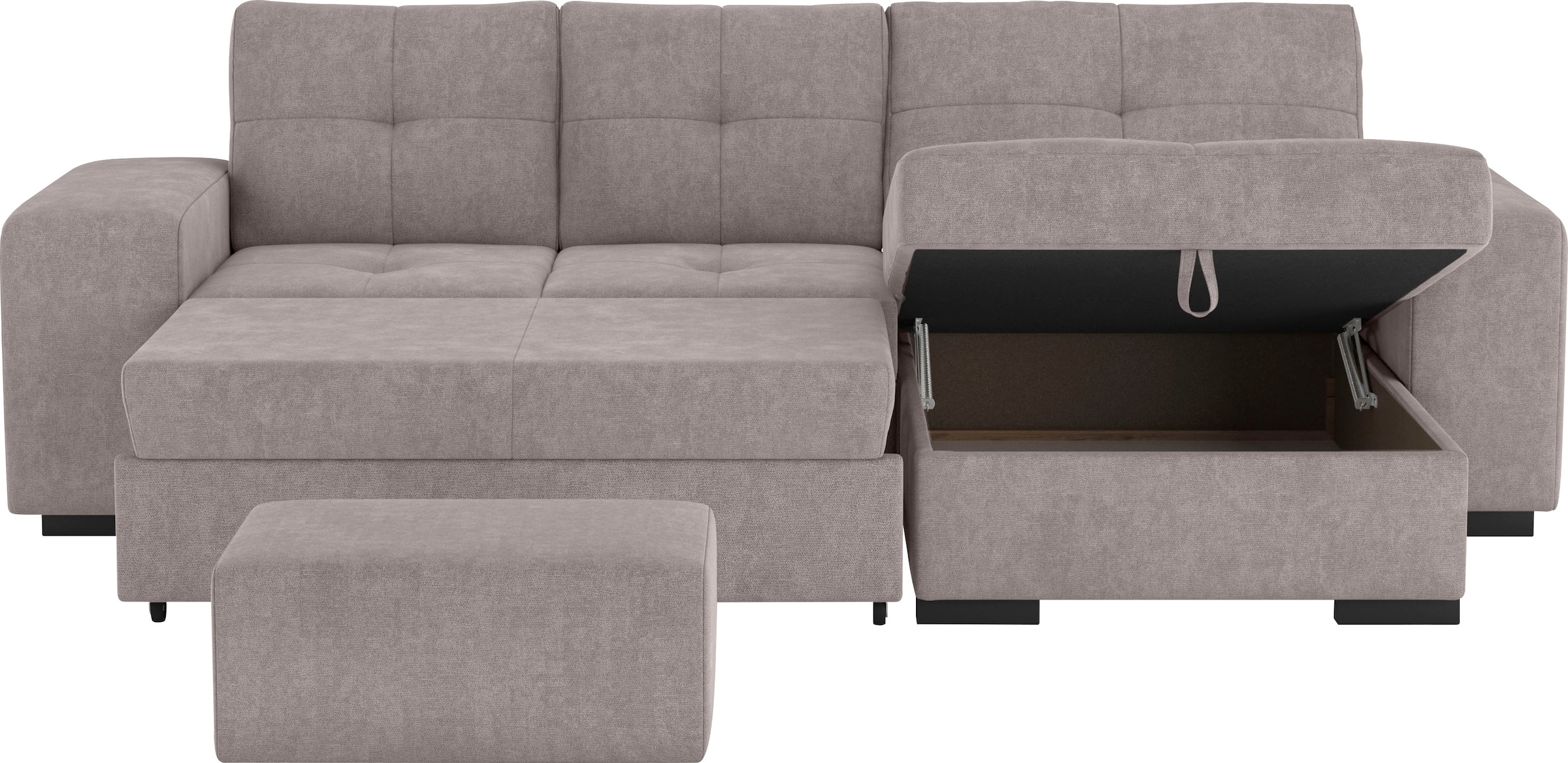 COTTA Ecksofa »Mattina L-Form«, mit Hocker, wahlweise mit Bettfunktion & Bettkasten