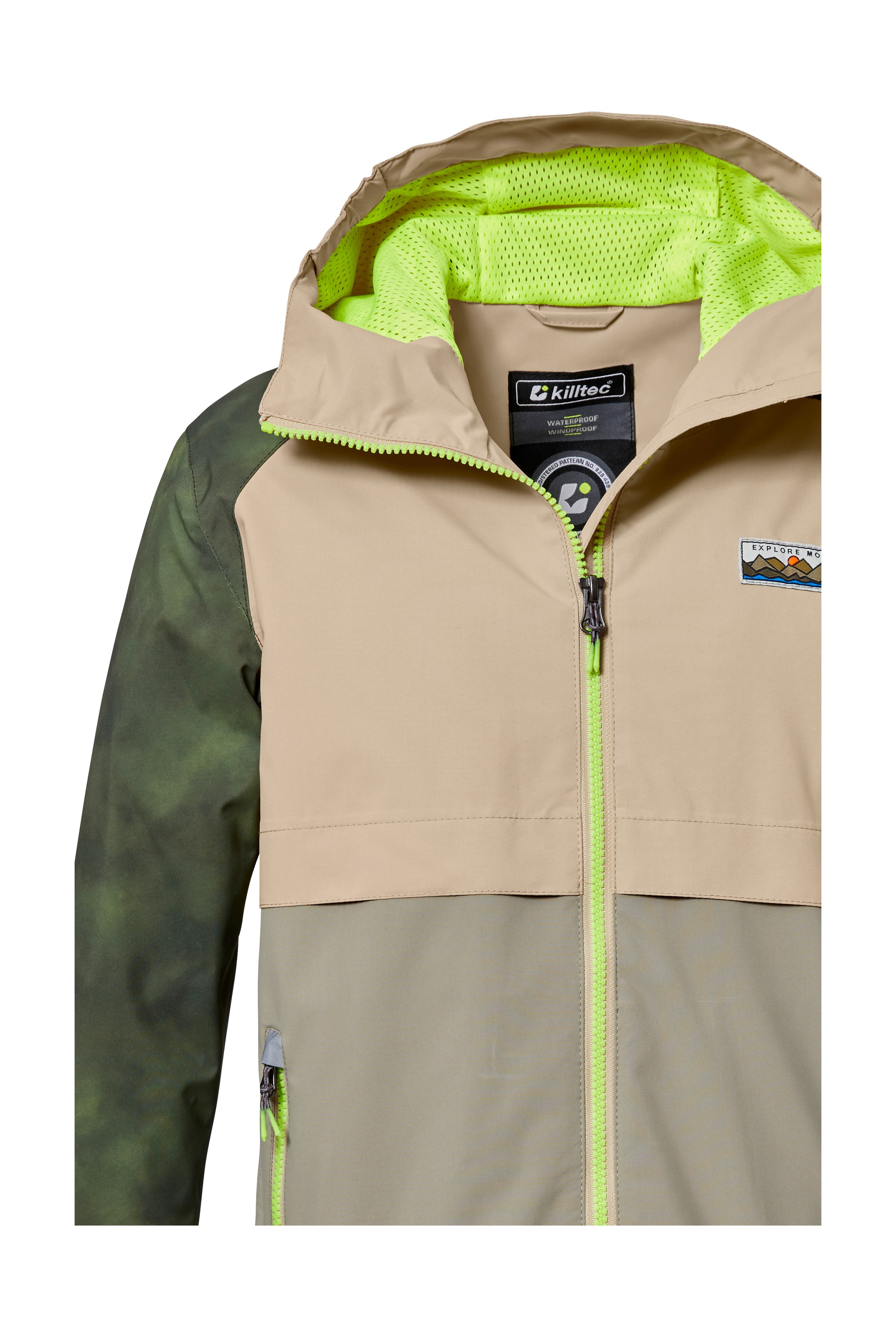 Killtec Outdoorjacke »KOS 280 BYS JCKT«, Wasserdichte Jungenjacke, verstellbare Kapuze, Colourblock Design