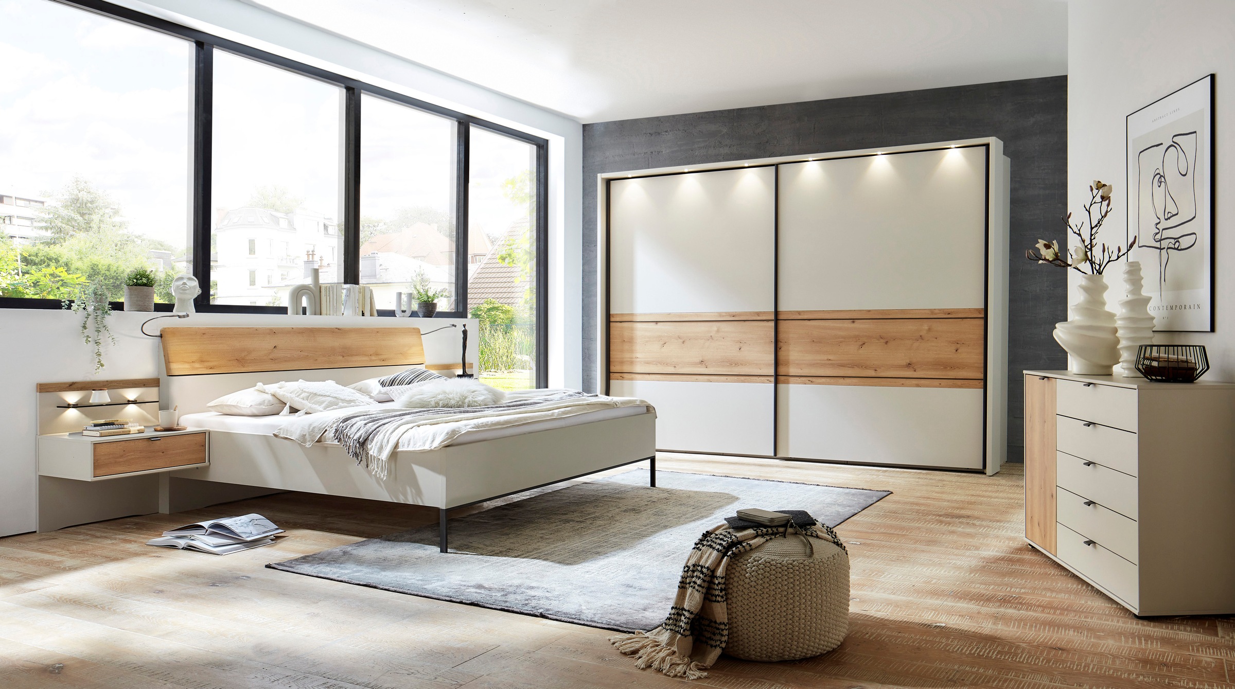 WIEMANN Aufsatzpaneel »Asti« mit beleuchteter Glasauflage (2er-Set)