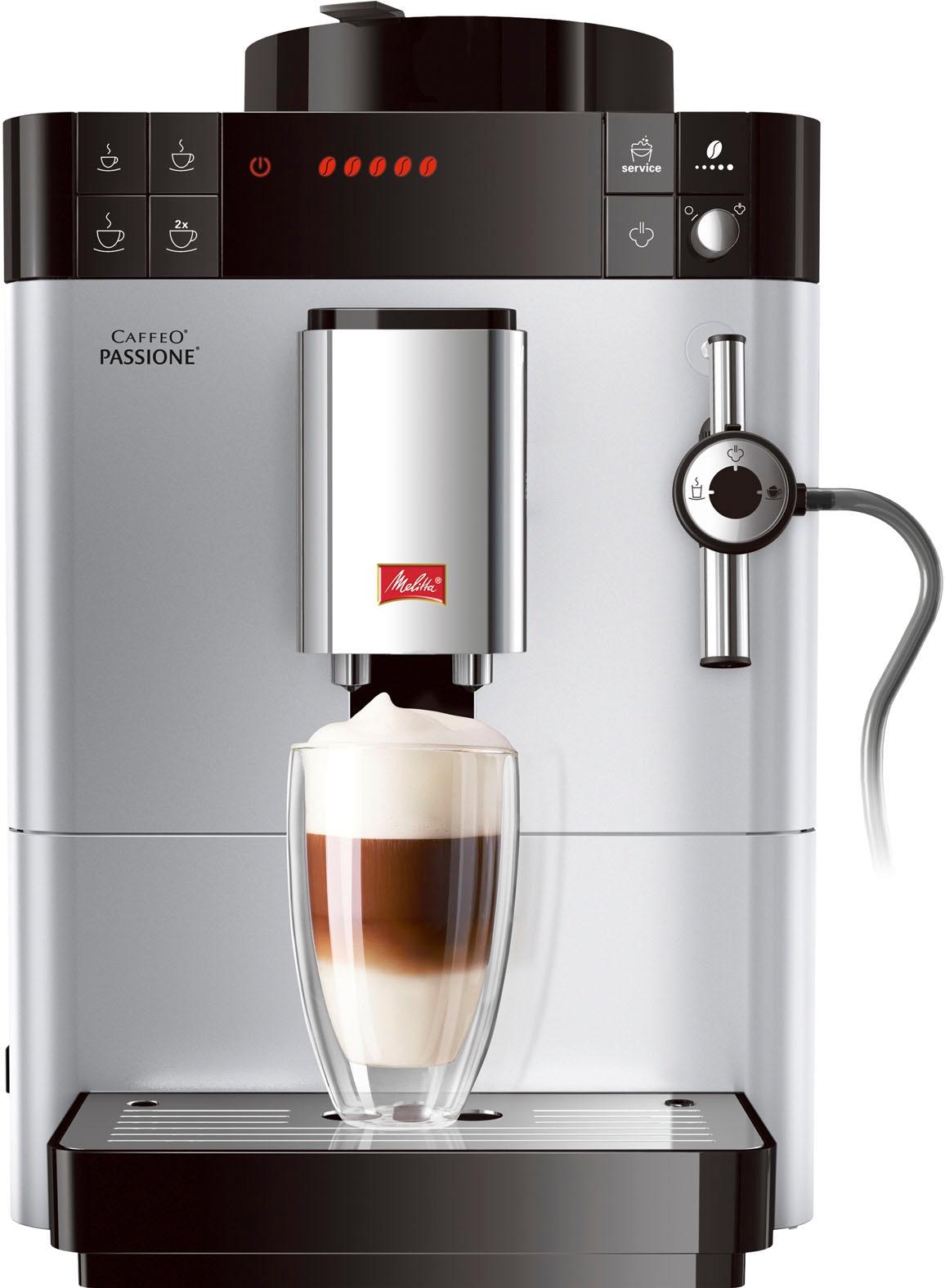 Melitta Kaffeevollautomat »Passione® One Touch F53/1-101, silber«, Tassengenau frisch gemahlen, Service-Taste für Entkalkung & Reinigung