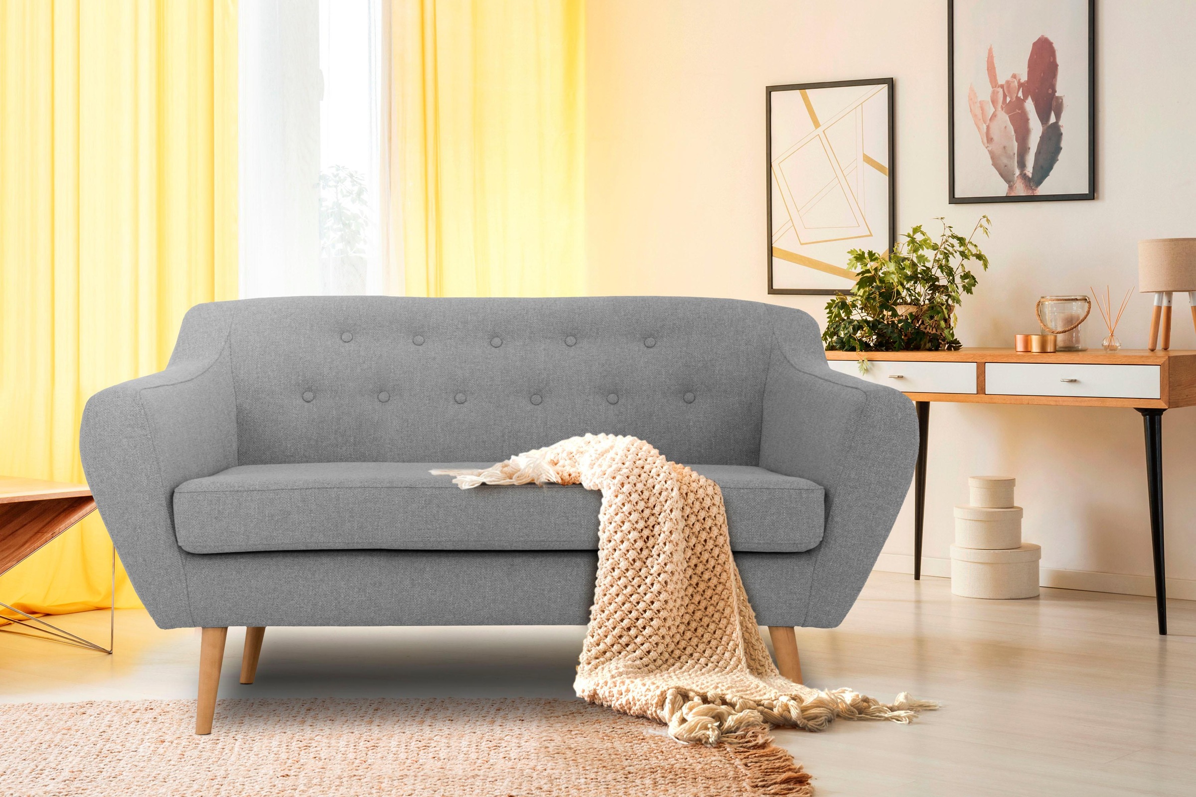 Home affaire 2-Sitzer »Renne« mit Heftung im Rücken im skandinavischem Stil günstig online kaufen