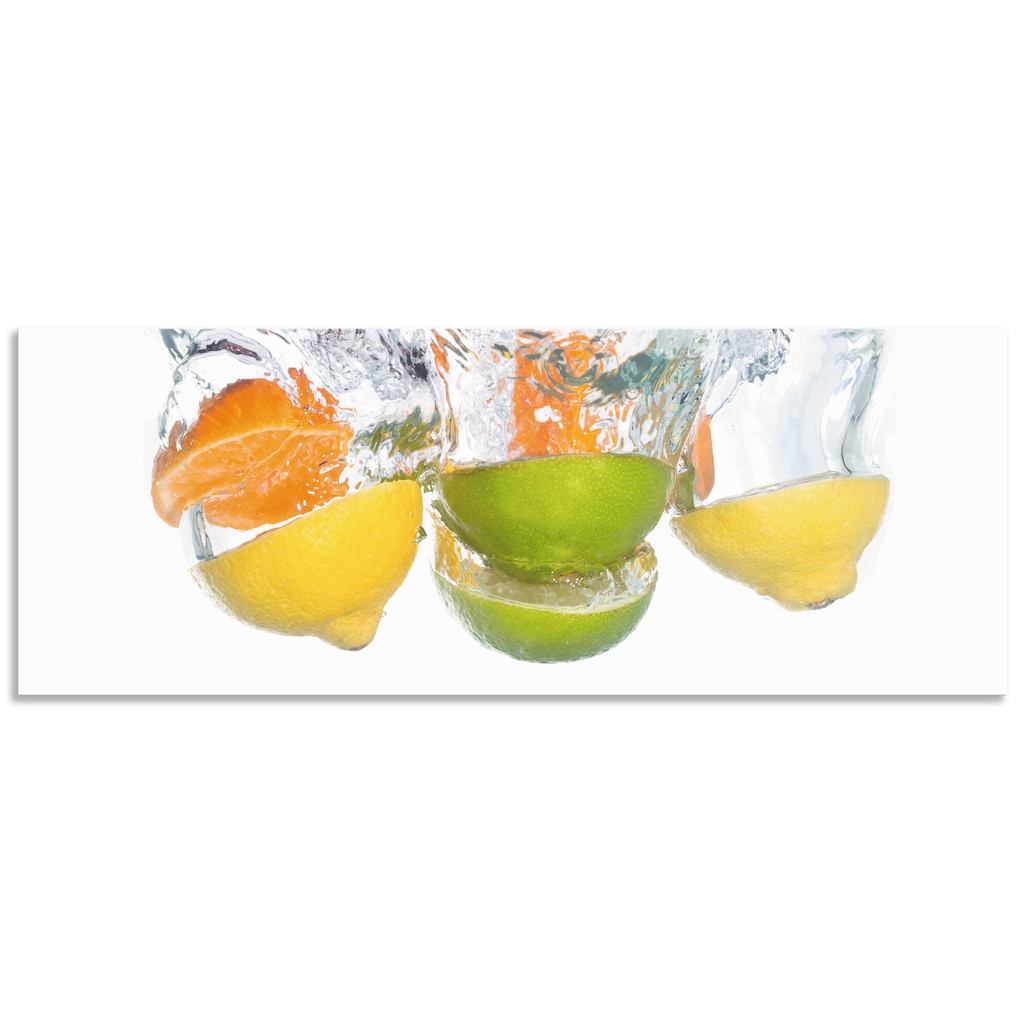 Artland Küchenrückwand »Zitrusfrüchte fallen in klares Wasser«, (1 tlg.)