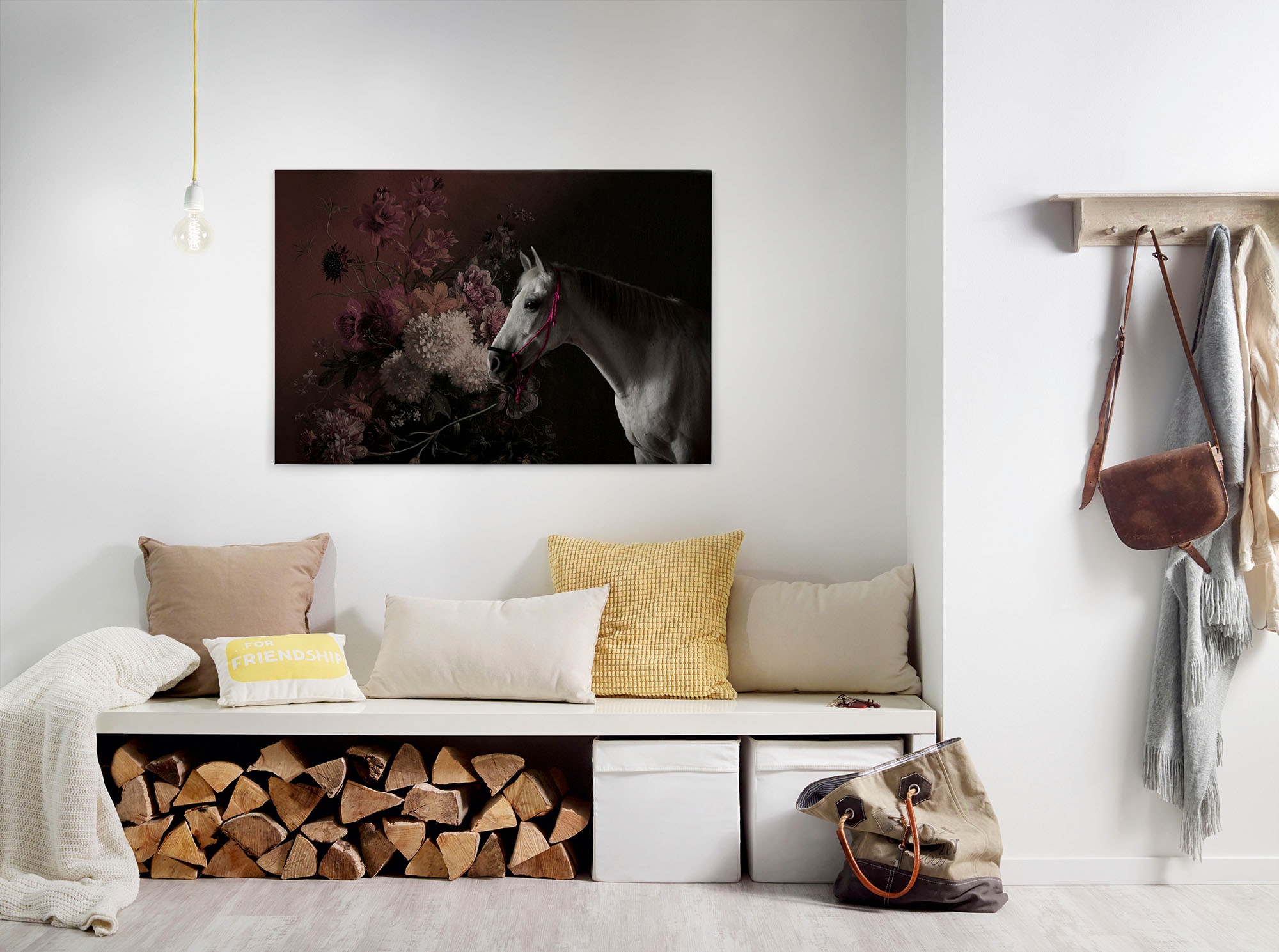 A.S. Création Leinwandbild »horses« Kunst | Tiere 1 Stk. tlg. Keilrahmen Bild Blumen Floral Pferd Leinwand-Bild Wohnzimmer modern