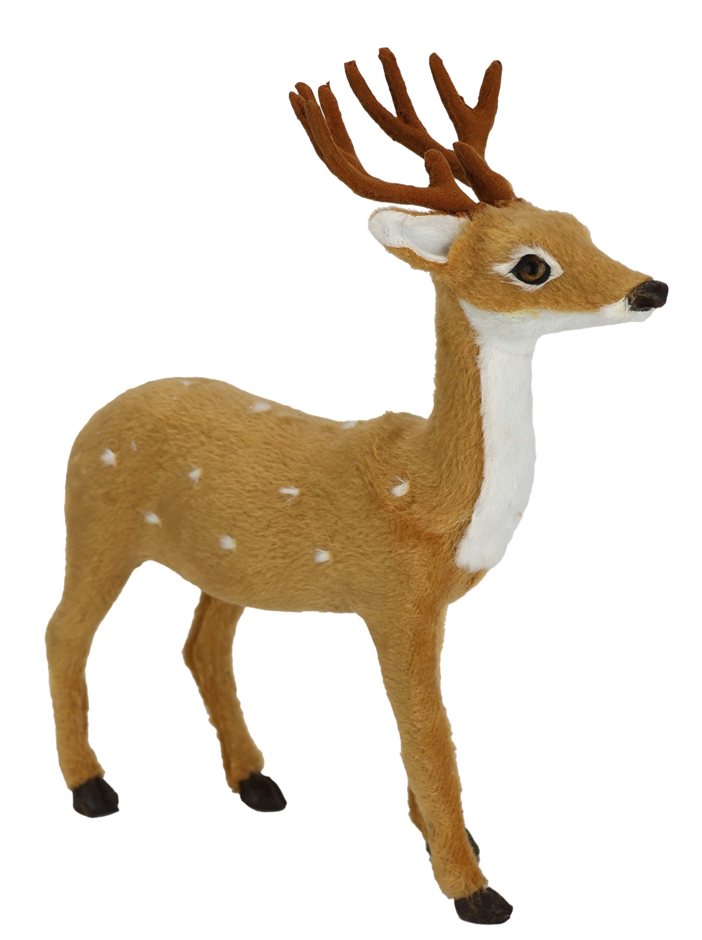 I.GE.A. Dekofigur »Tierfigur Reh aus Kunstfell«, Waldtier Statue Ornament Plüschtier Weihnachtsdeko Winterdeko Pelztier