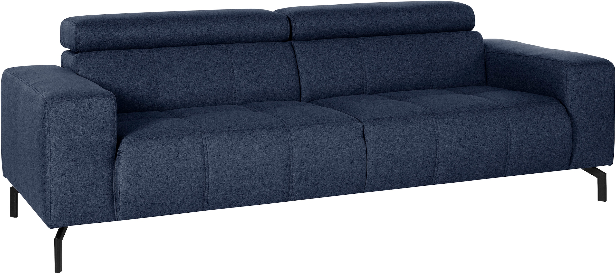 DOMO collection 2,5-Sitzer »Cunelli zeitlos und elegant, moderne Sitznähte als Designelement,«, wahlweise mit 6-fach verstellbaren Kopfteilen, fester Sitzkomfort