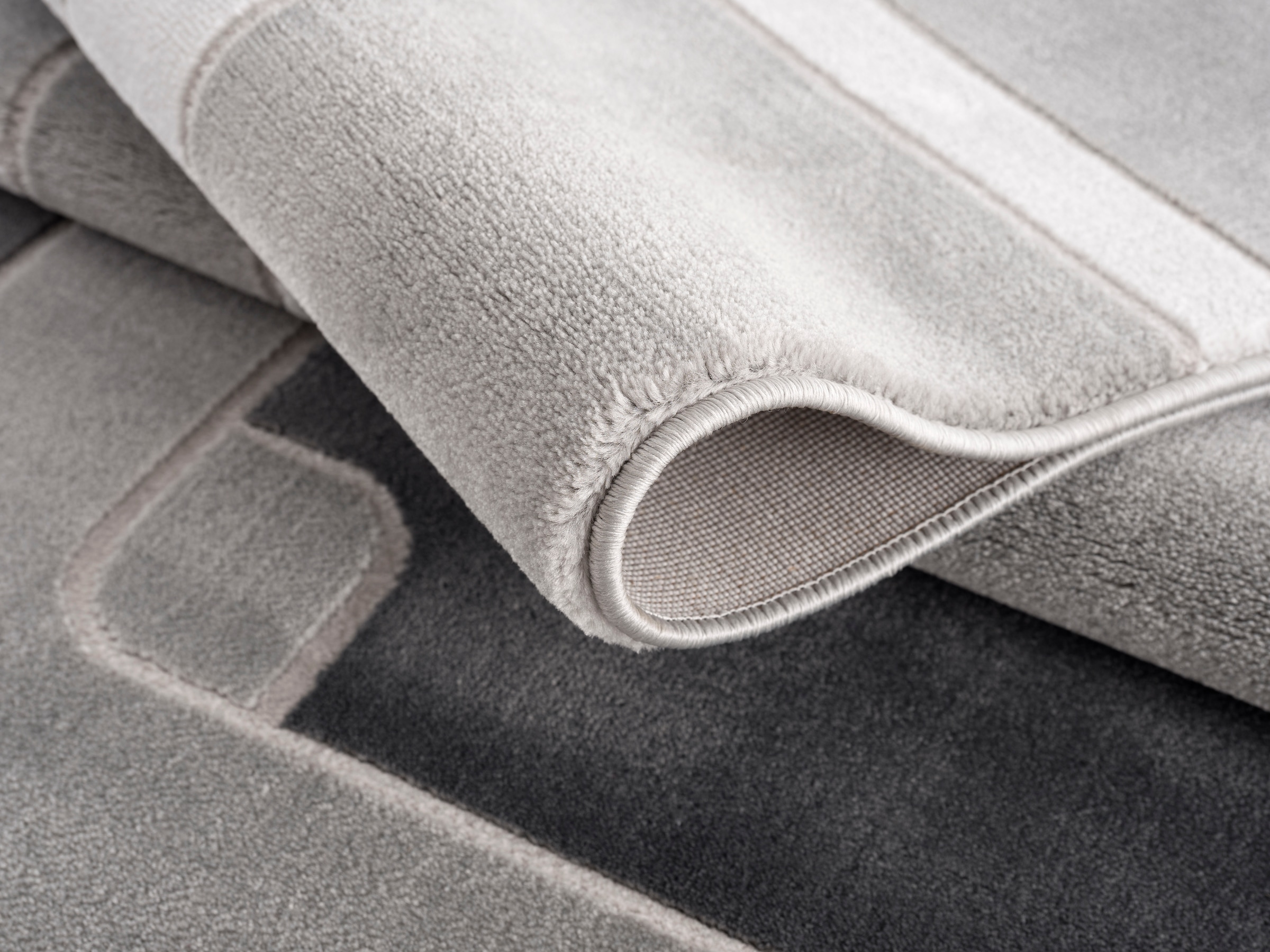 Home affaire Teppich »Anesa«, rechteckig, 12 mm Höhe, mit handgearbeitetem Konturenschnitt, flach, Kurzflor, elegant