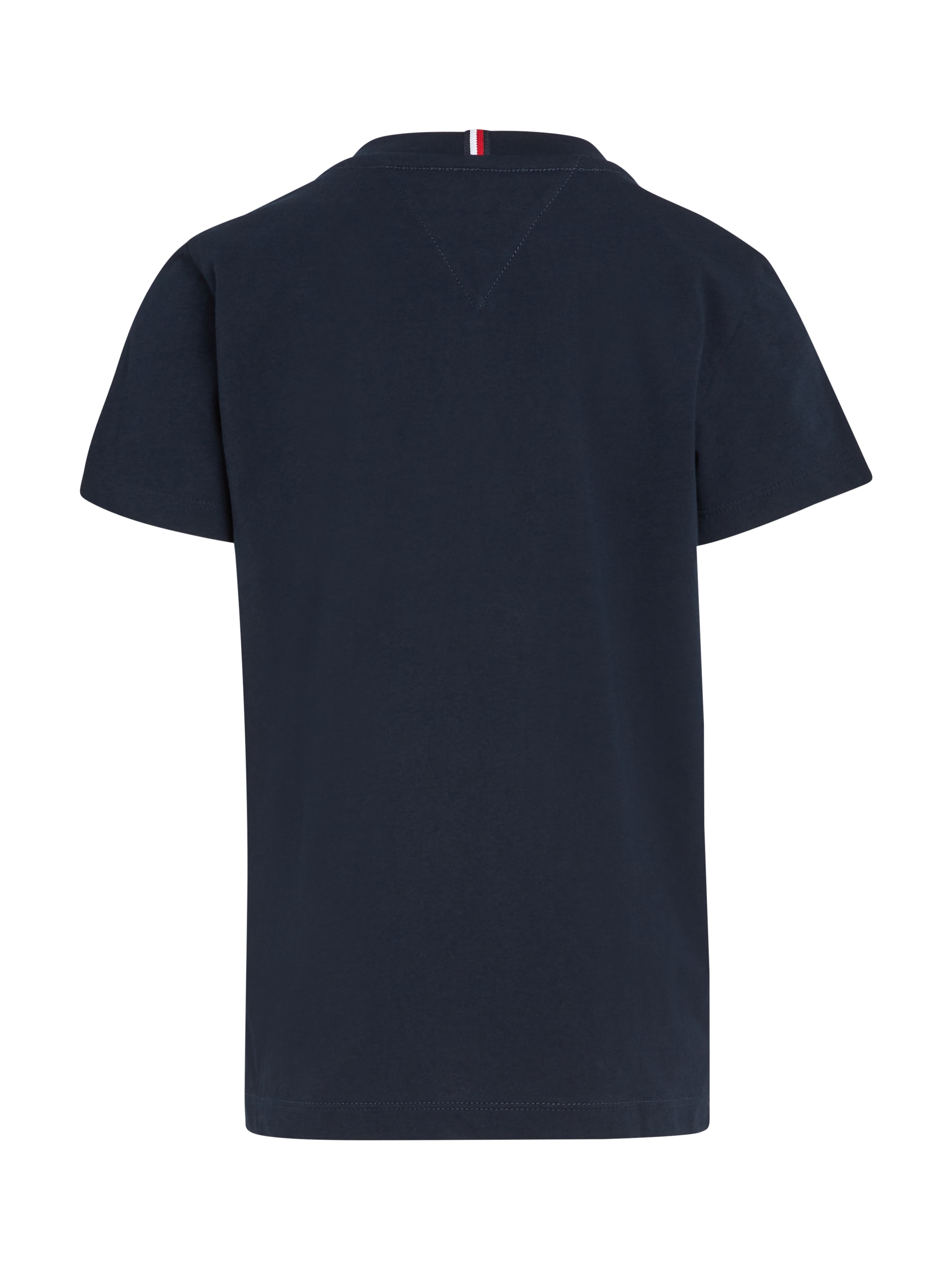 Tommy Hilfiger Rundhalsshirt »MONOTYPE FLOCK REGULAR TEE SS«, mit Frontprint, Rundhlas, Kurzarm
