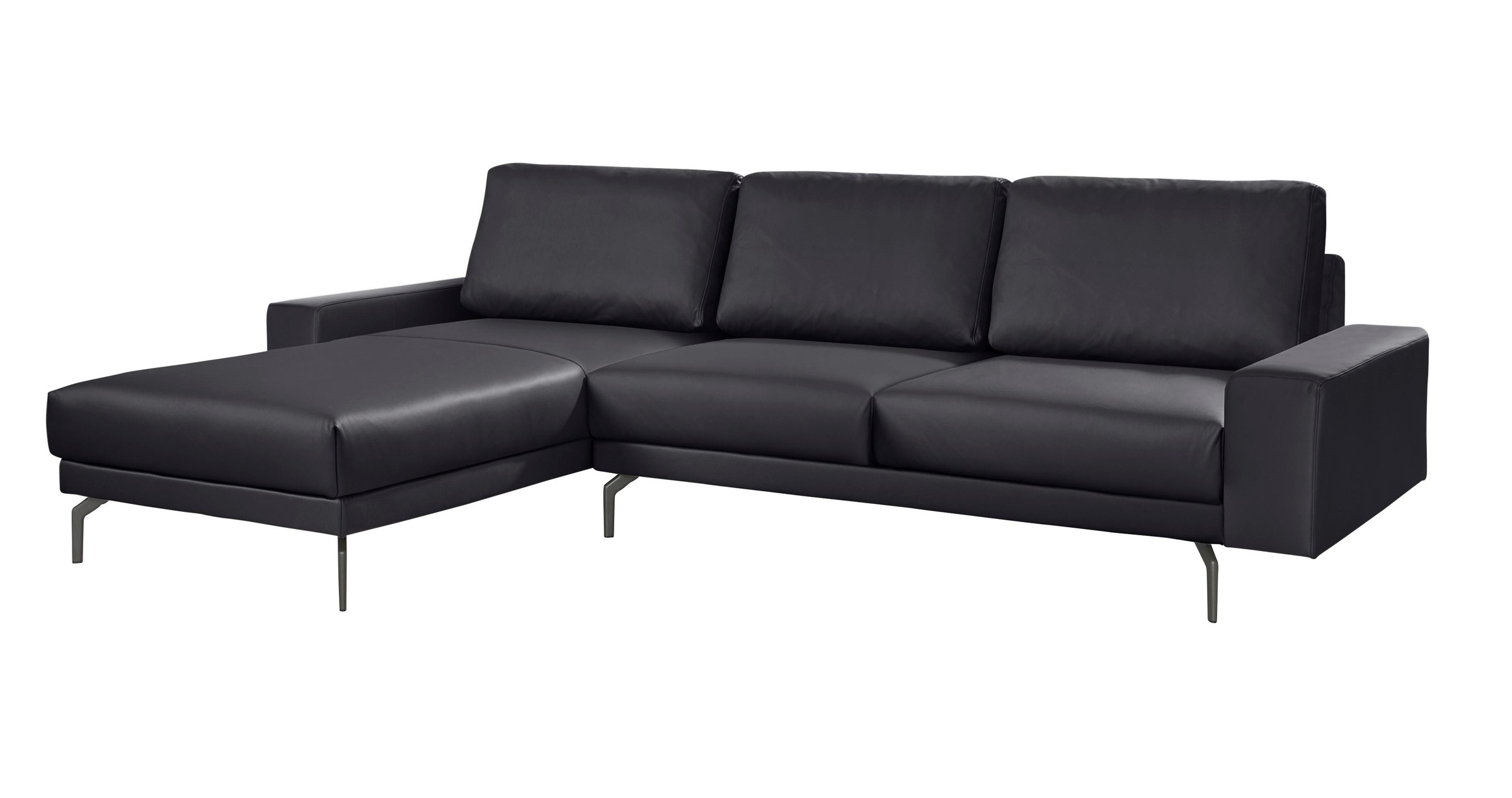 Creation BY ROLF BENZ Ecksofa »CR.450, Designecksofa, L-Form«, Armlehne breit und niedrig, Alugussfüße in umbragrau, Breite 274 cm