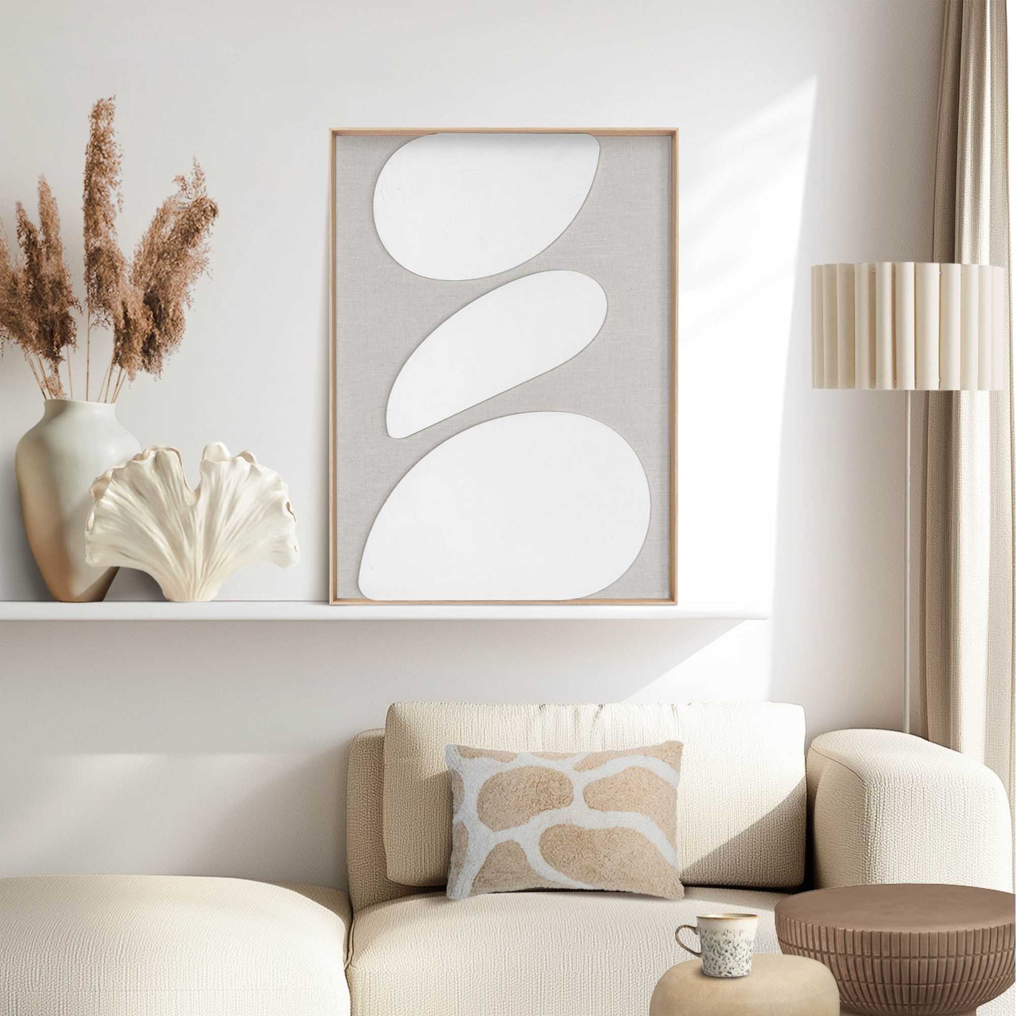 Reinders! Wandbild »Organic Pebbles« Wohnzimmer - Beige - MDF - Abstrakt - günstig online kaufen