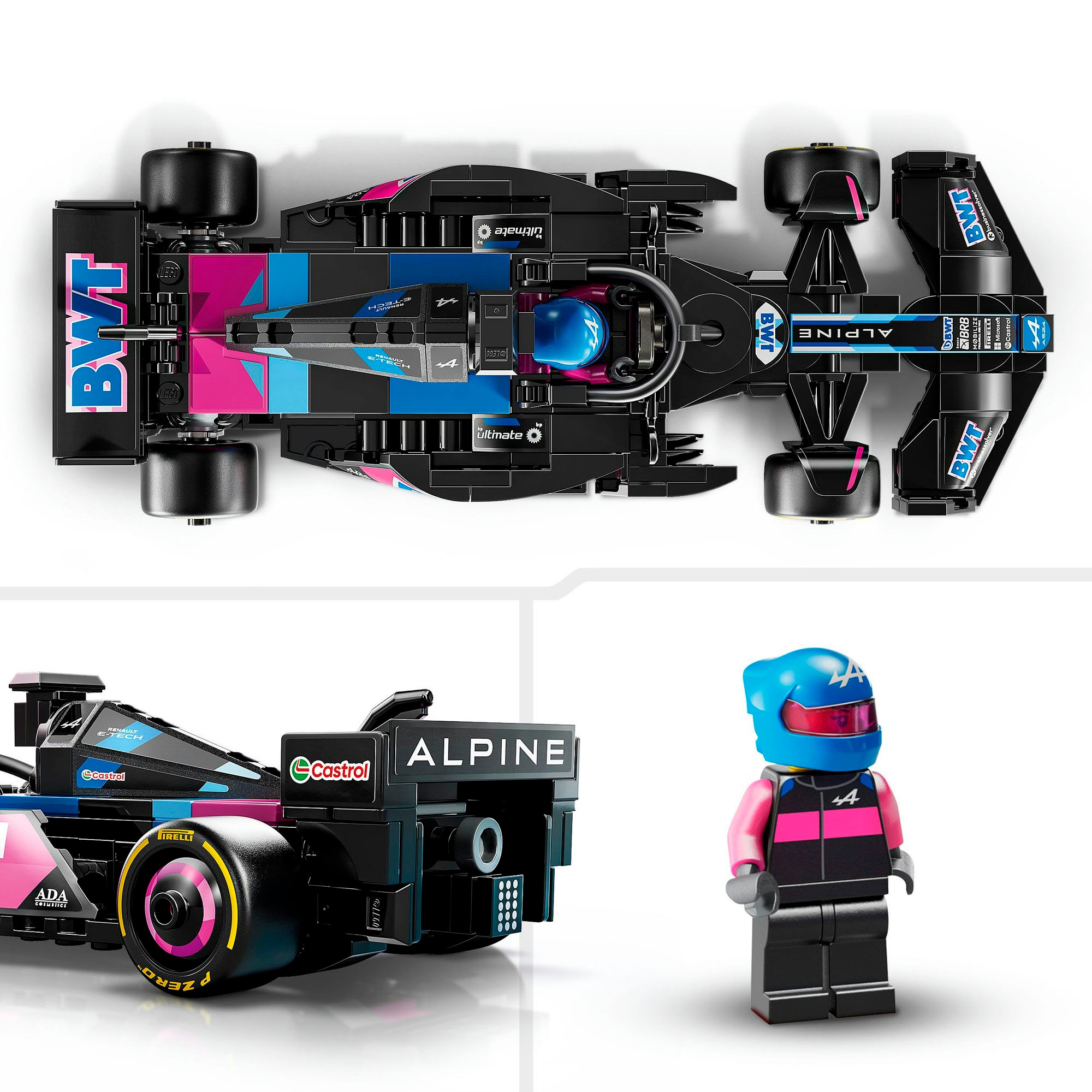 LEGO® Konstruktionsspielsteine »BWT Alpine F1® Team A524 Rennauto (77248), LEGO® Speed Champions«, (258 St.), Made in Europe