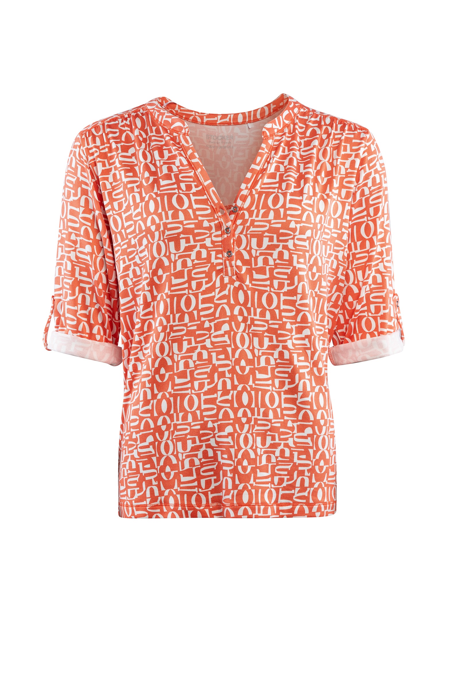 STOOKER WOMEN 3/4-Arm-Shirt »MARIE Print Shirt Bluse 3/4-Arm« Regular Fit Shirt Bluse Baumwolle Shirt Knopfleiste für Damen