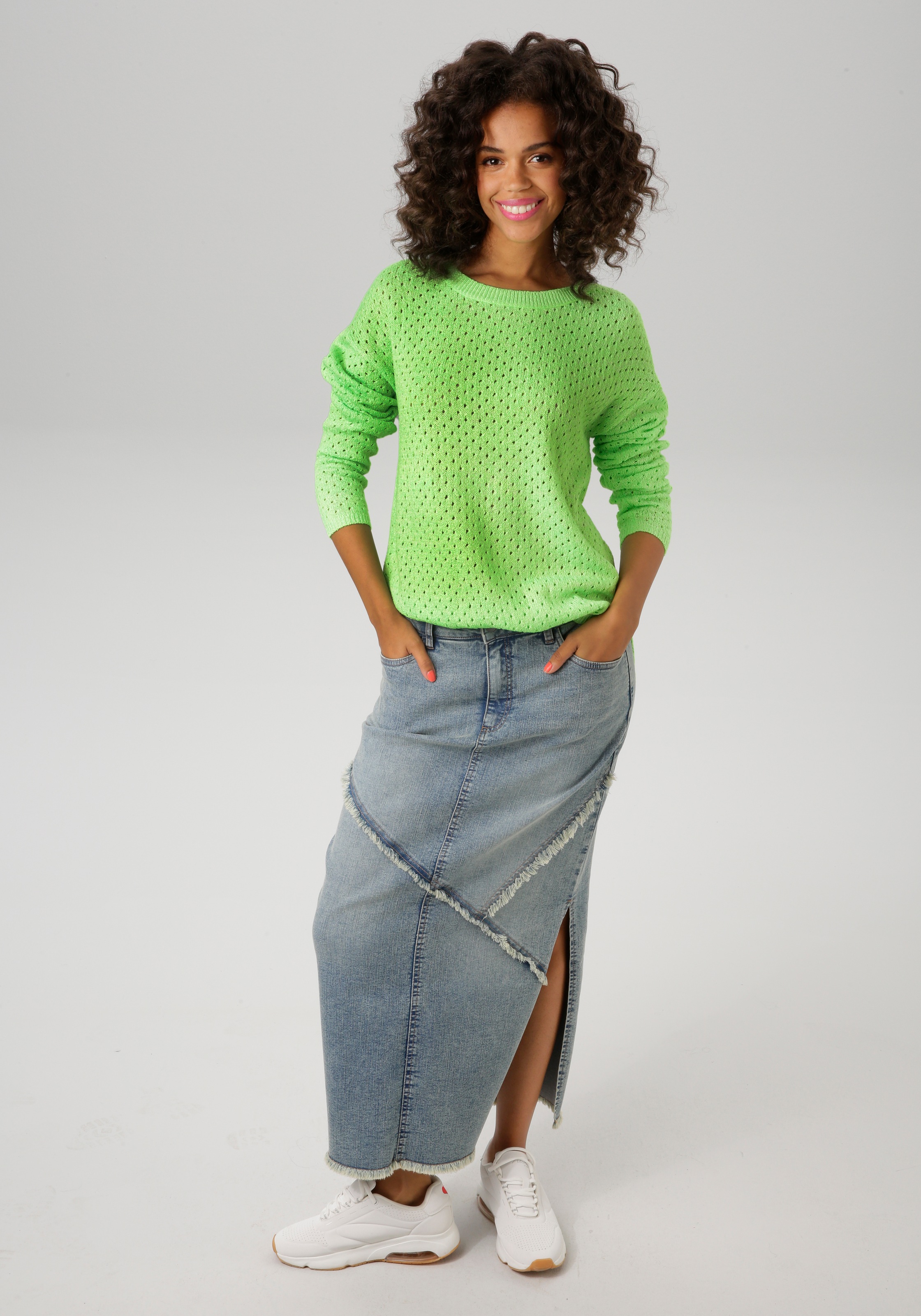 Aniston CASUAL Strickpullover, aus effektvollem Melange-Garn