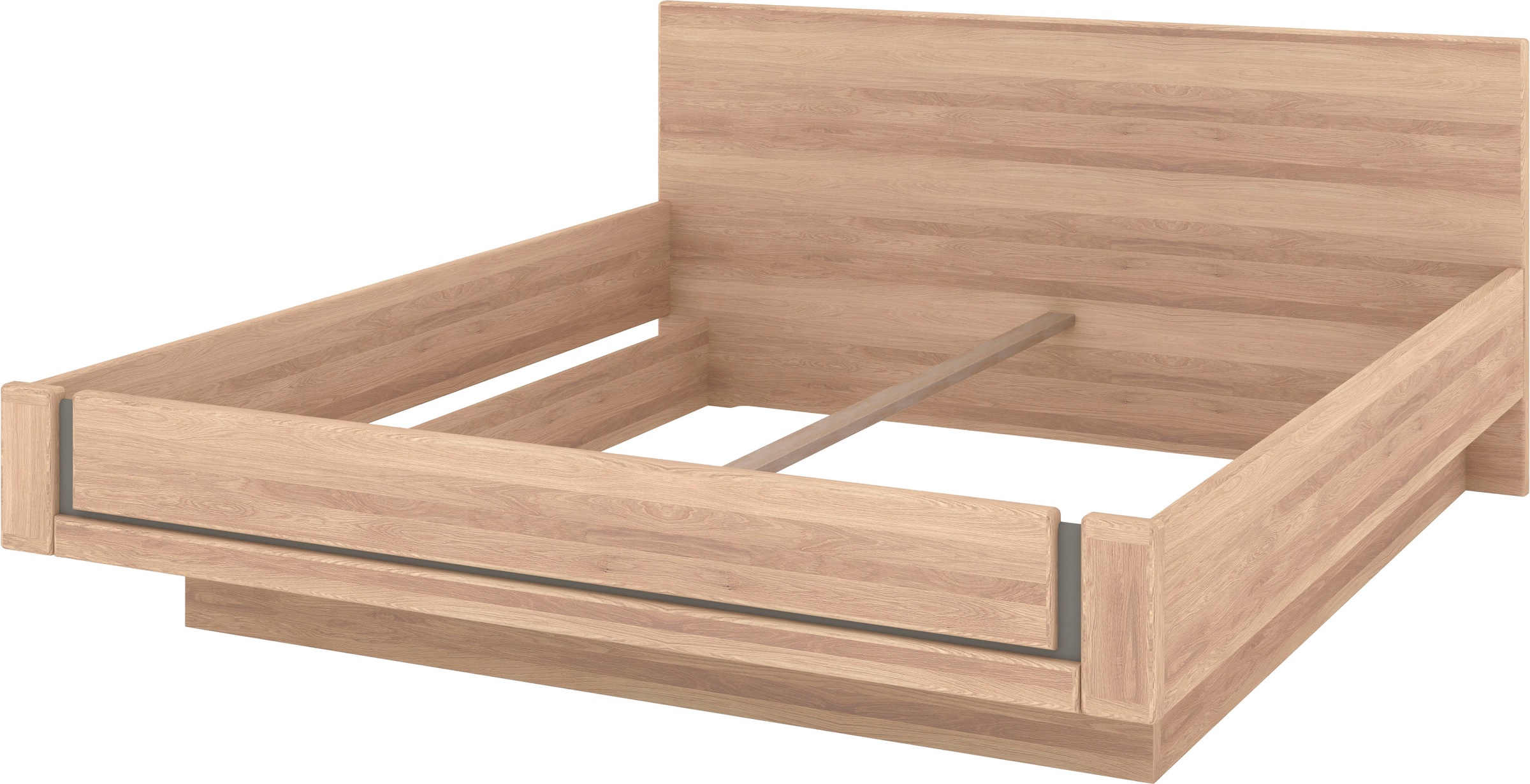 Musterring Holzbett »Sorrent, Bettgestell, Bettrahmen, teilmassiv Eiche«, (MADE IN GERMANY), Eiche teilmassiv, Liegehöhenverstellung, in schwebender Optik