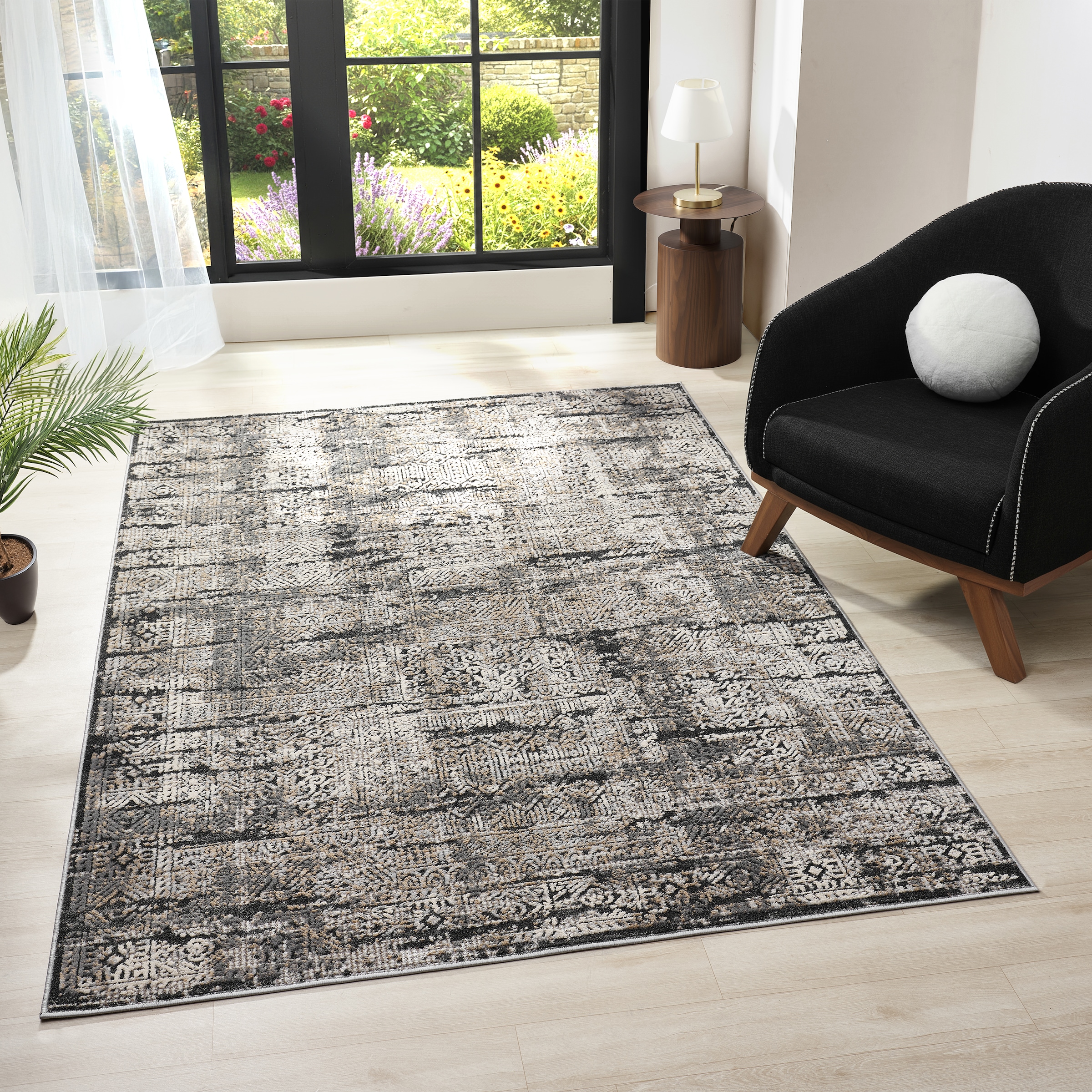 my home Teppich »Selin« rechteckig 9 mm Höhe dezenter Glanz, Schrumpf-Garn-Effekt, im Vintage-Look, dichte Qualität
