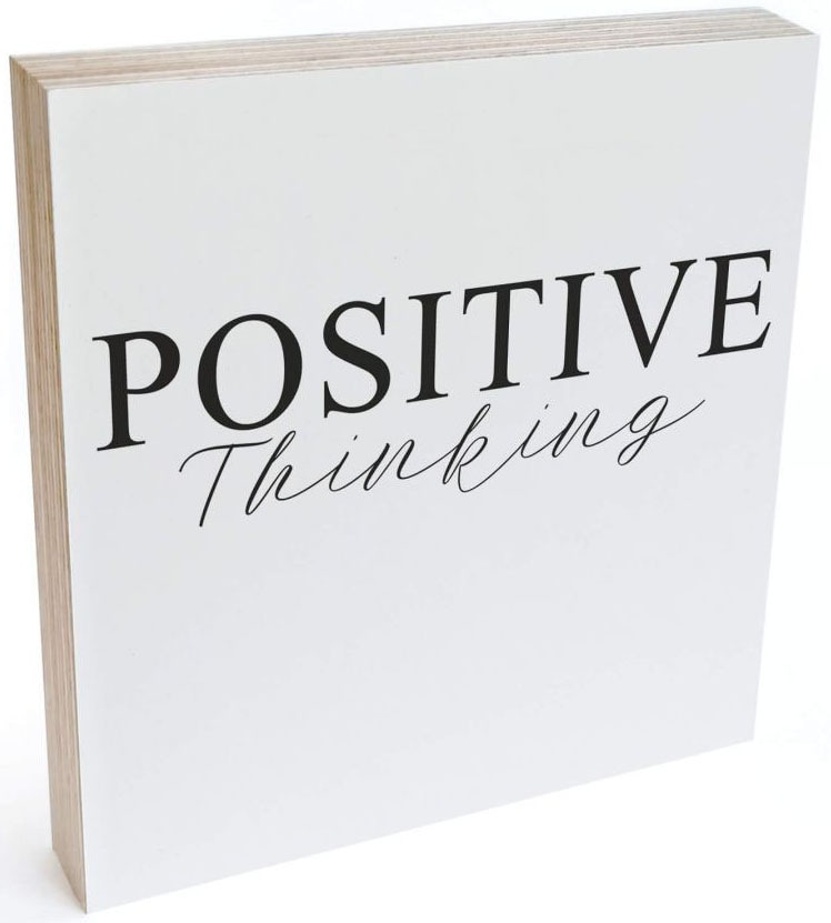 Wall-Art Holzbild »Tischdeko Positive Thinking«, (1 St.), Vintage Wohnzimme günstig online kaufen