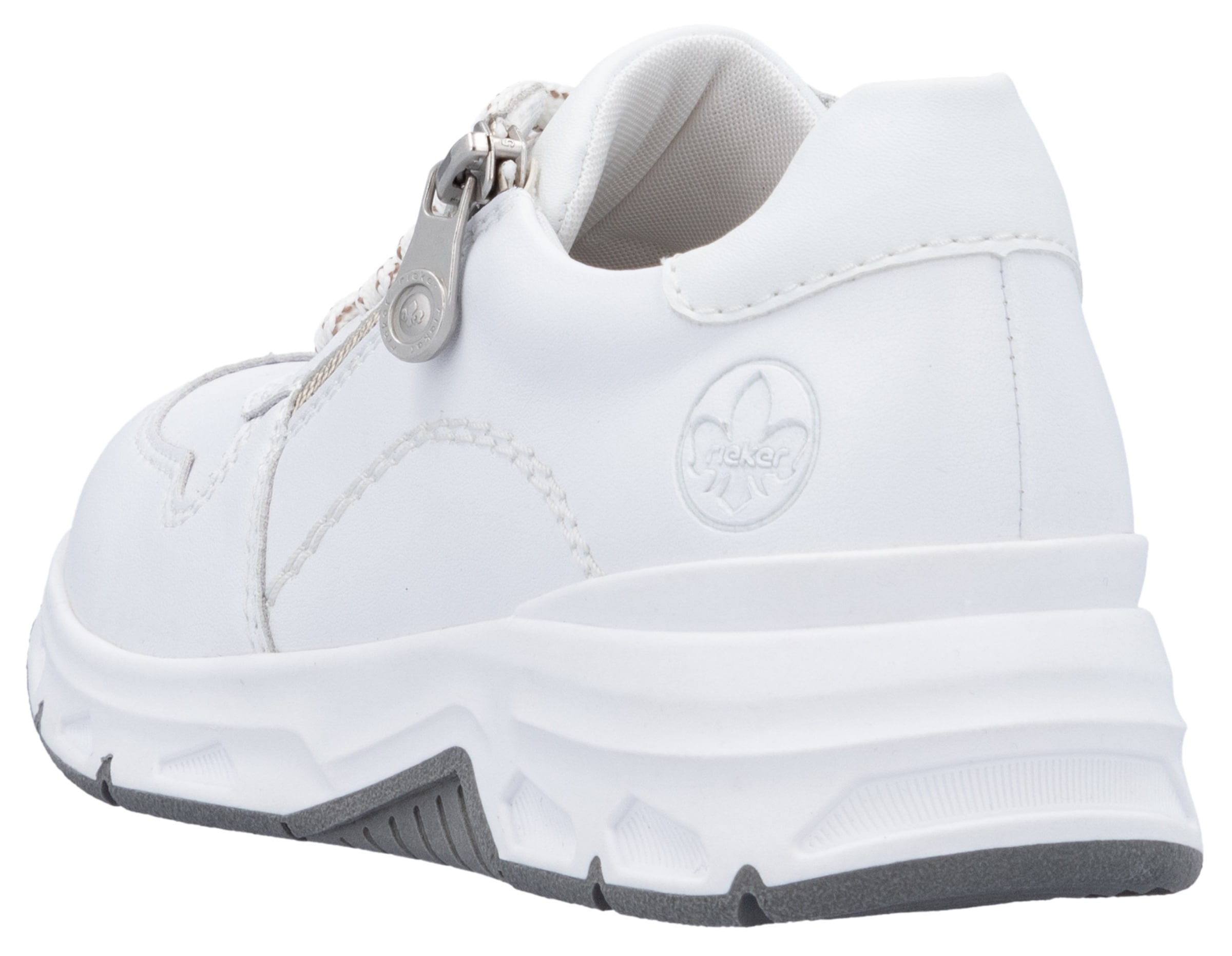 Rieker Sneaker  mit seitlichem Reißverschluss, Freizeitschuh, Halbschuh, Schnürschuh