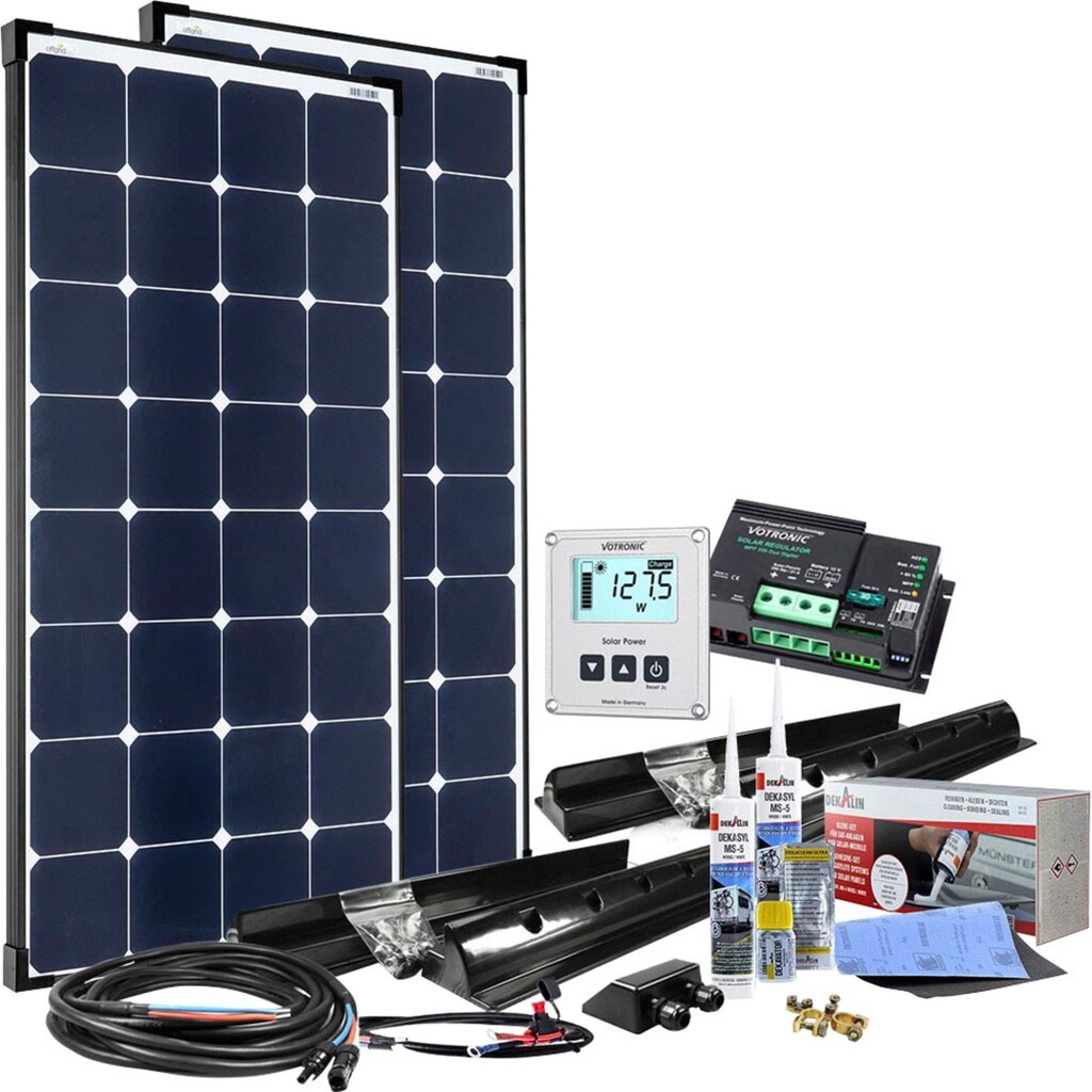 offgridtec Solaranlage »240W 12V MPPT Premium XL Wohnmobil Komplettset EBL-Option«, (Set), High-End Solarmodul