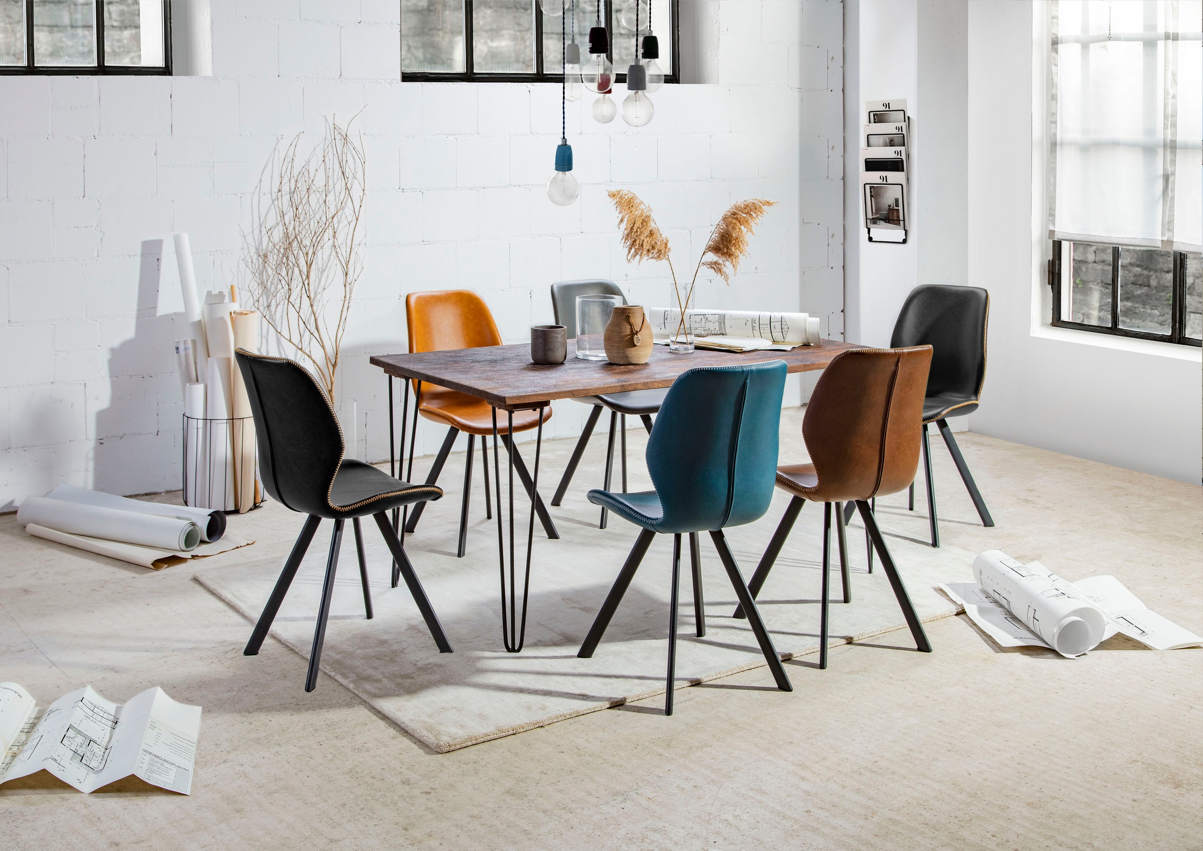 Gutmann Factory Esszimmerstuhl »Chill«, (Set), 2 St., Kunstleder, mit markanter Zick-Zack-Naht