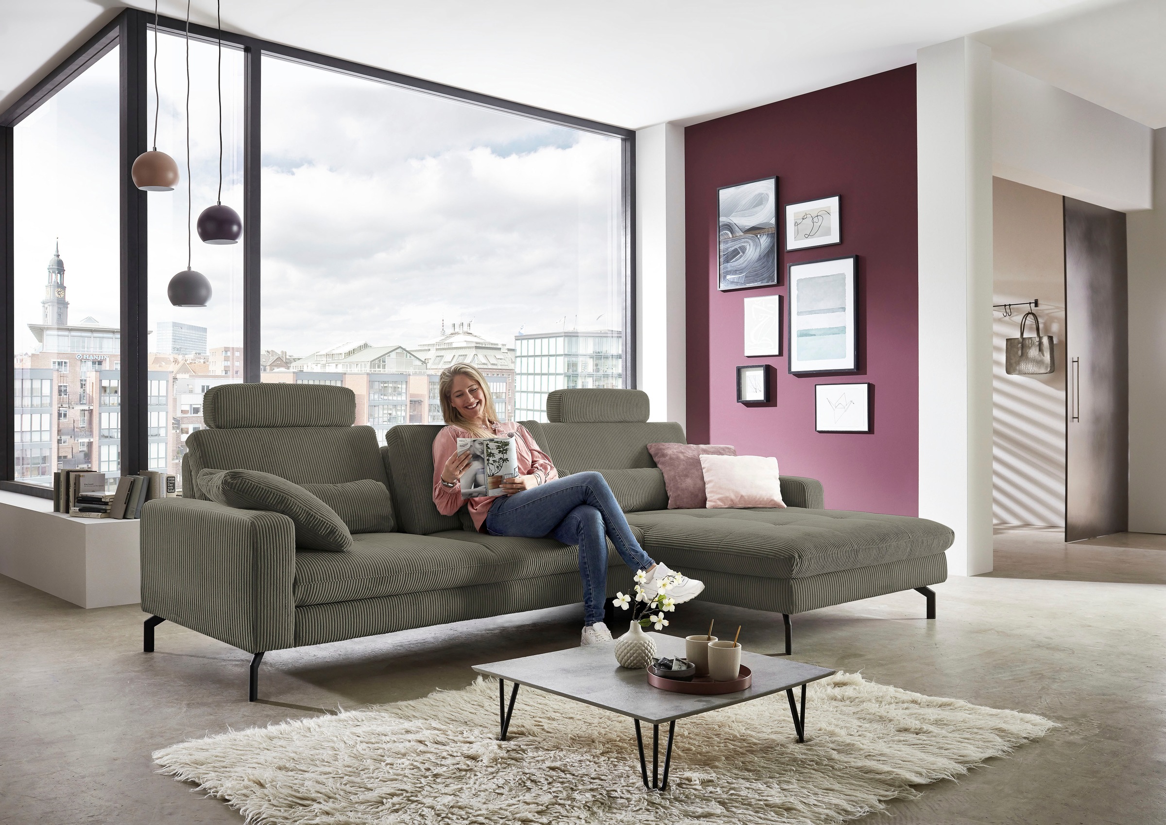 Die PlanBar Ecksofa »MP-IN20110 L-Form mit Federkern-Polsterung«, optional günstig online kaufen