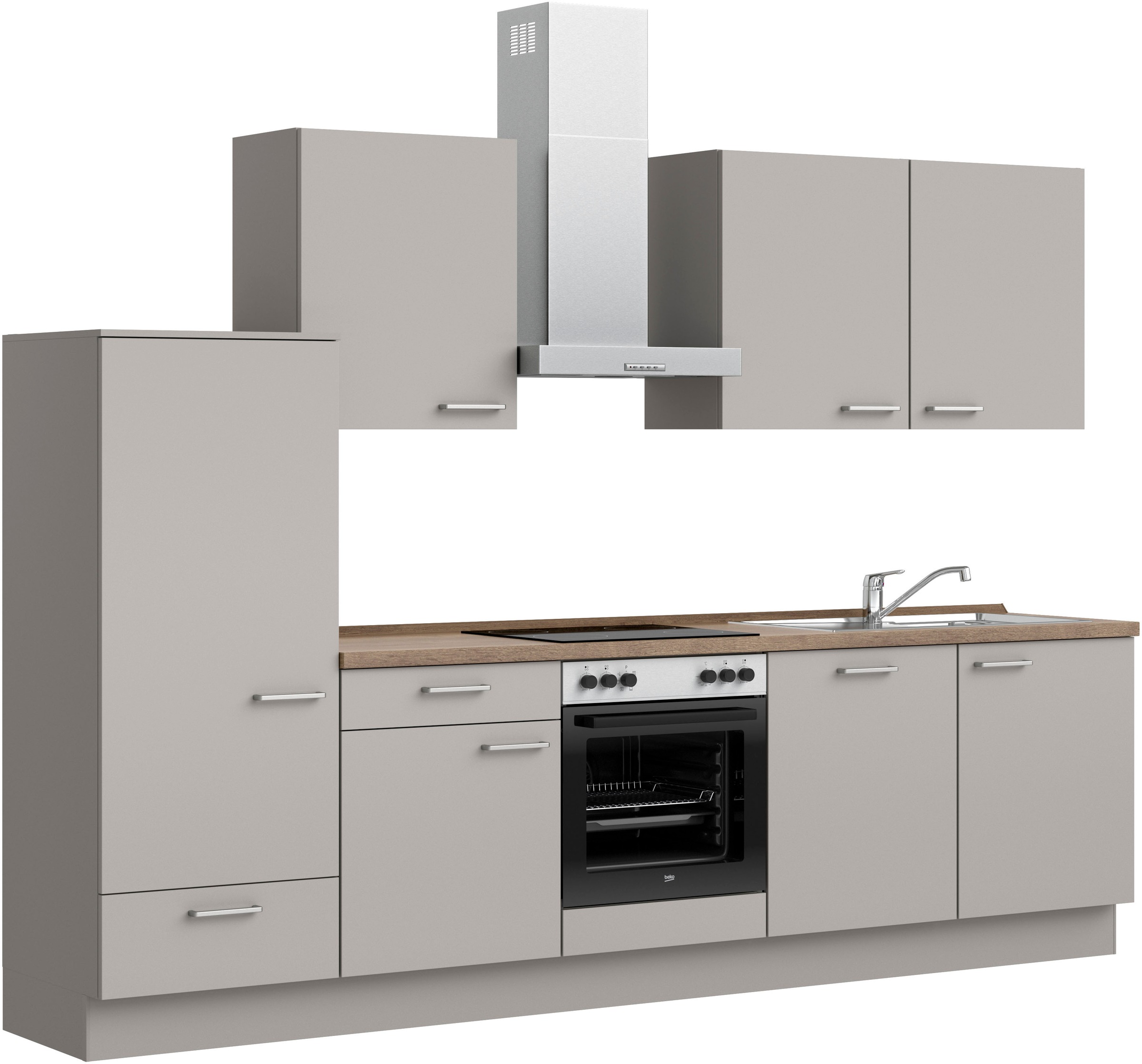 nobilia® Küchenzeile »"Touch I"«, vormontiert, Ausrichtung wählbar, Breite 300 cm, wahlw. mit E-Geräten