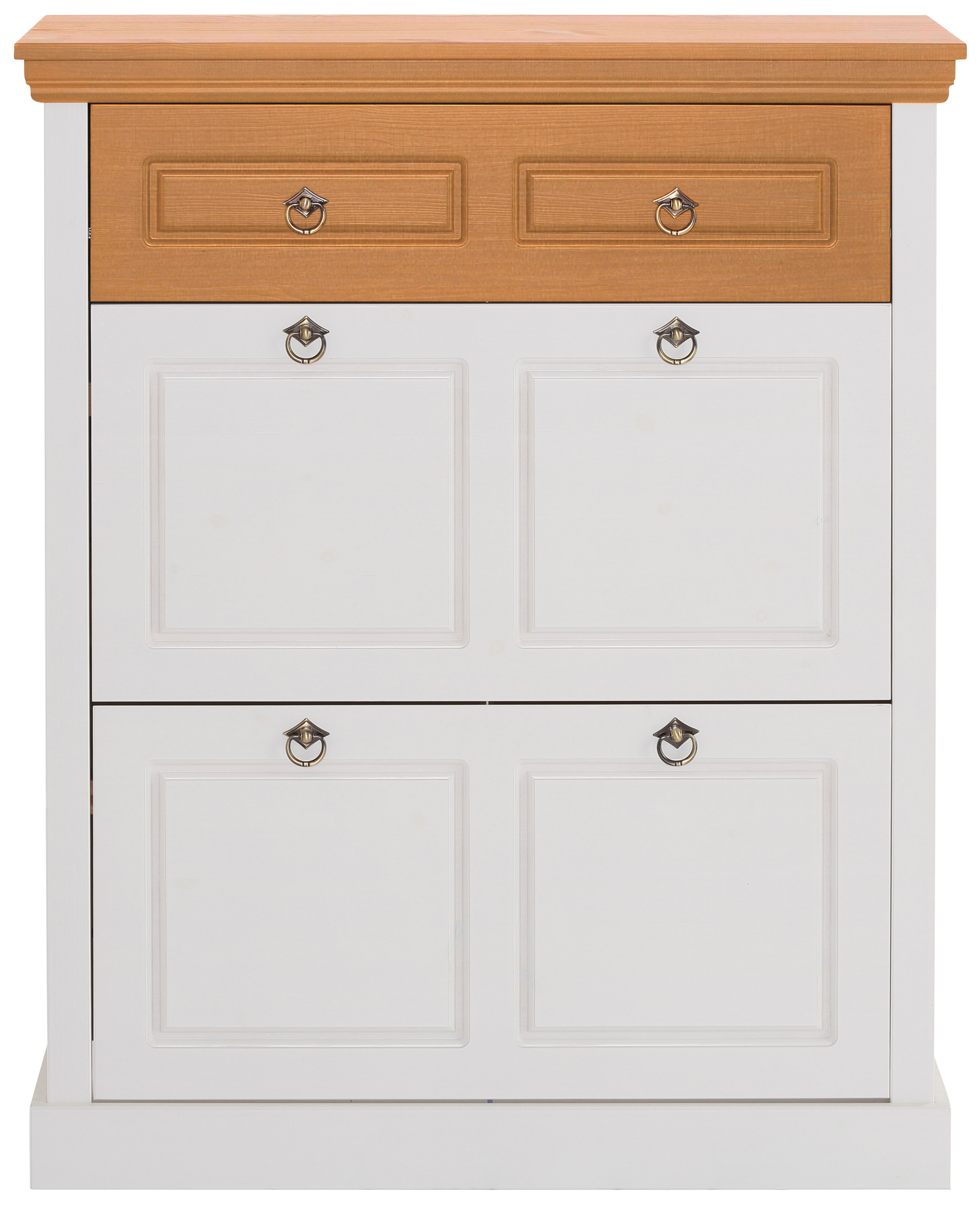 Home affaire Schuhschrank »Basilico«, aus massiver Kiefer, FSC®, Breite 90 cm, mit Schublade, Kassettenoptik