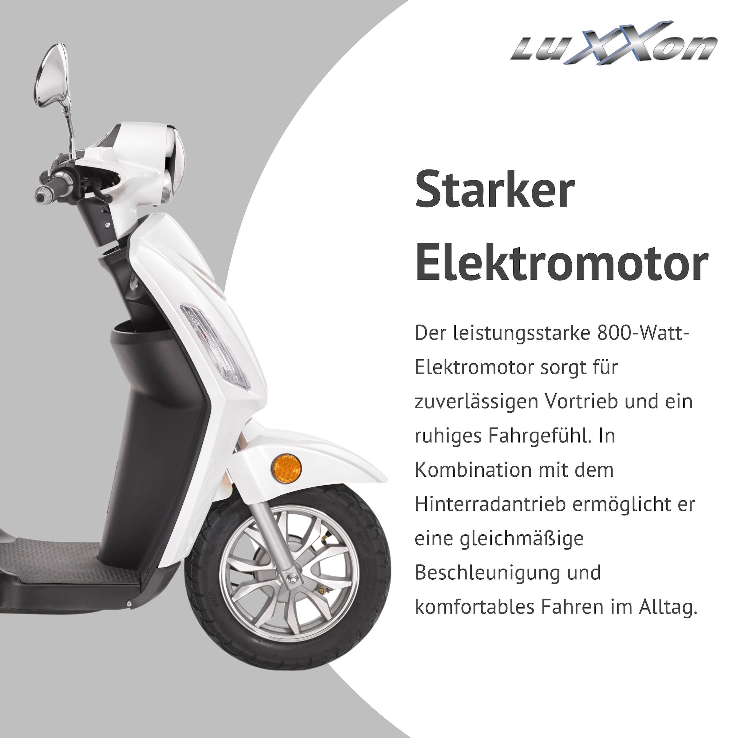 Luxxon Elektromobil »E3800« 800 W 20 km/h Elektroroller, Korb,  bis zu 65 km Reichweite, Elektro Dreirad, Seniorenmobil
