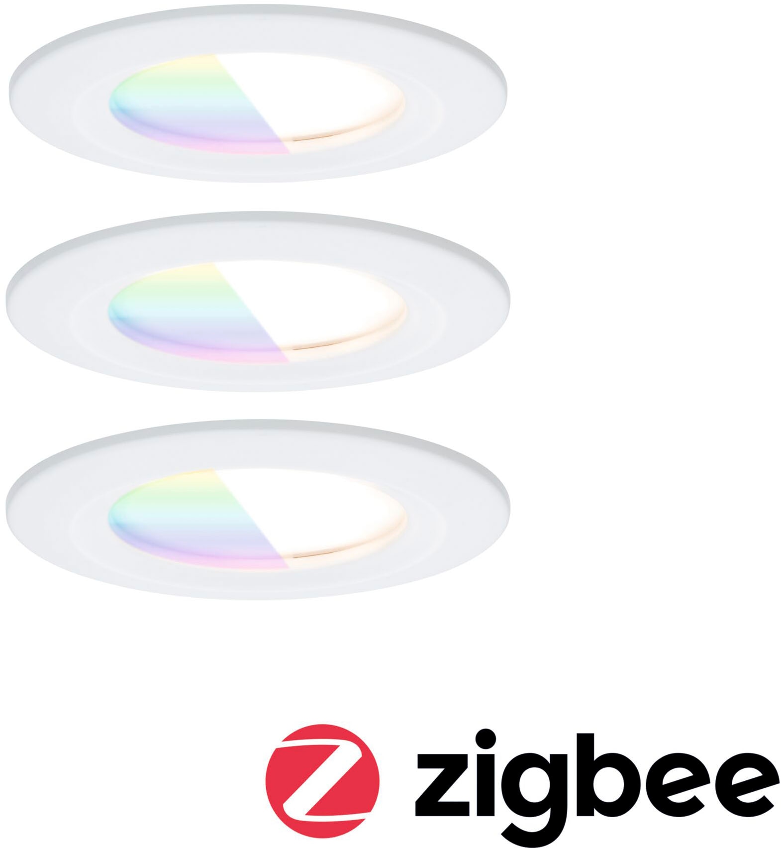Paulmann LED Einbauleuchte »LED Einbauleuchte Nova Coin IP44 rund 78mm«, 3 flammig, Leuchtmittel LED-Modul | LED fest integriert, Memoryfunktion, Farbwechsler, Farbsteuerung, Dimmer, Smart Home