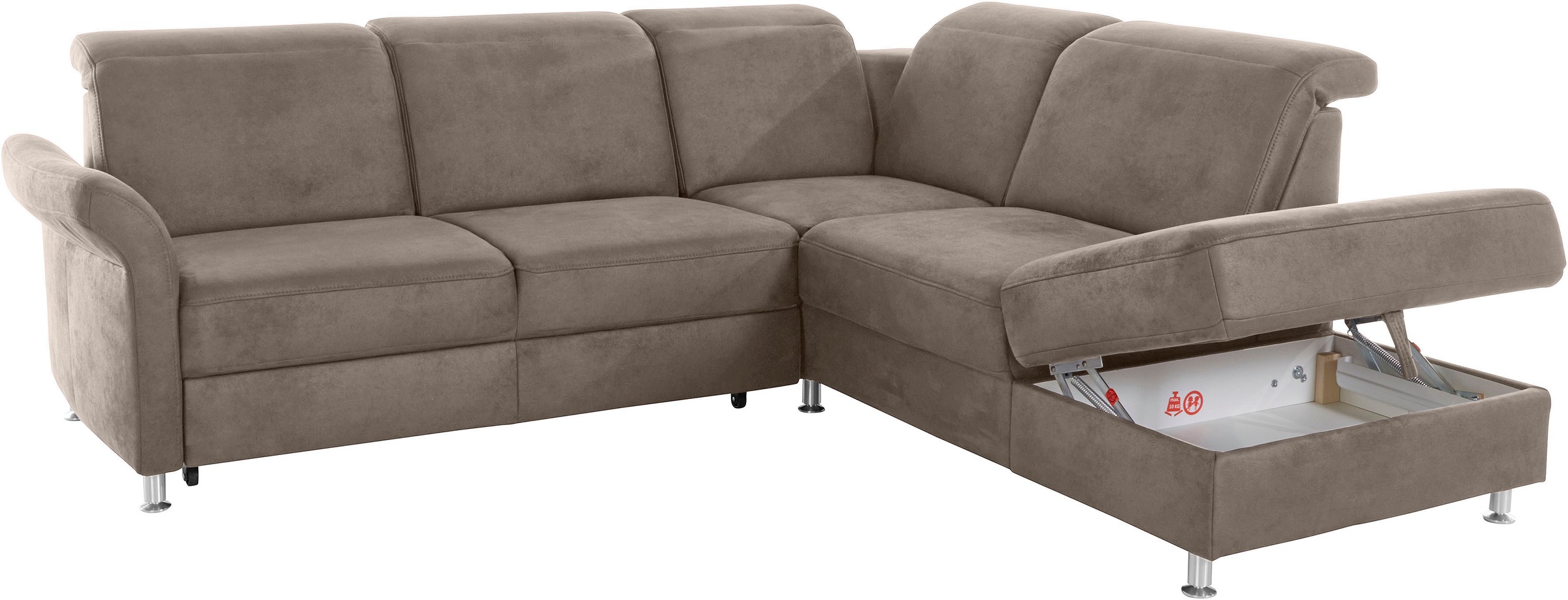sit&more Ecksofa »Darwin L-Form«, inklusive Federkern, wahlweise mit Kopfteilverstellung, Bettfunktion