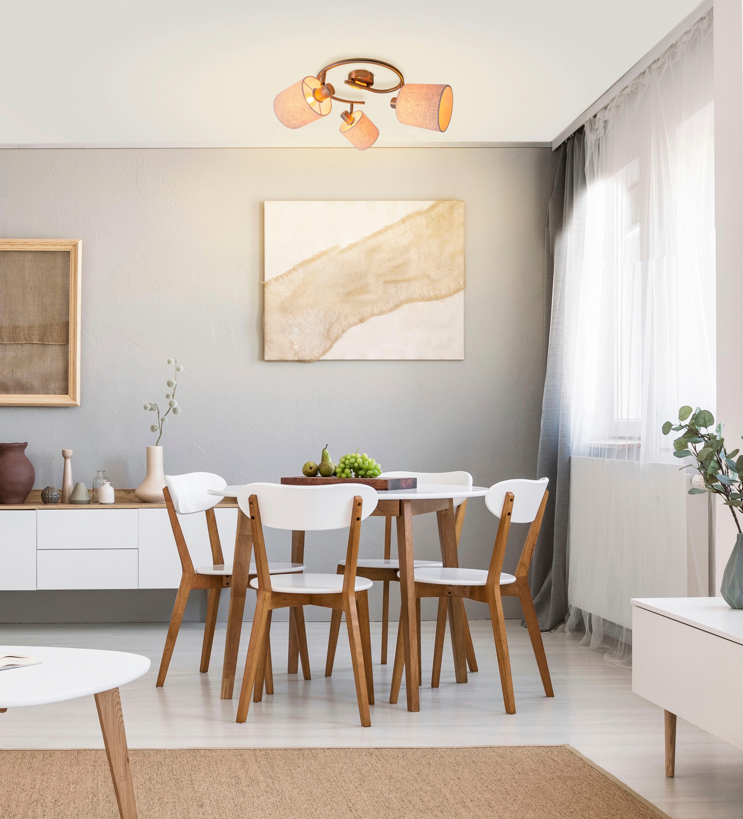 näve Deckenleuchte »Maron« E14 1 Stk. 3er Decken-, Wandleuchte, Rondell, Sp günstig online kaufen