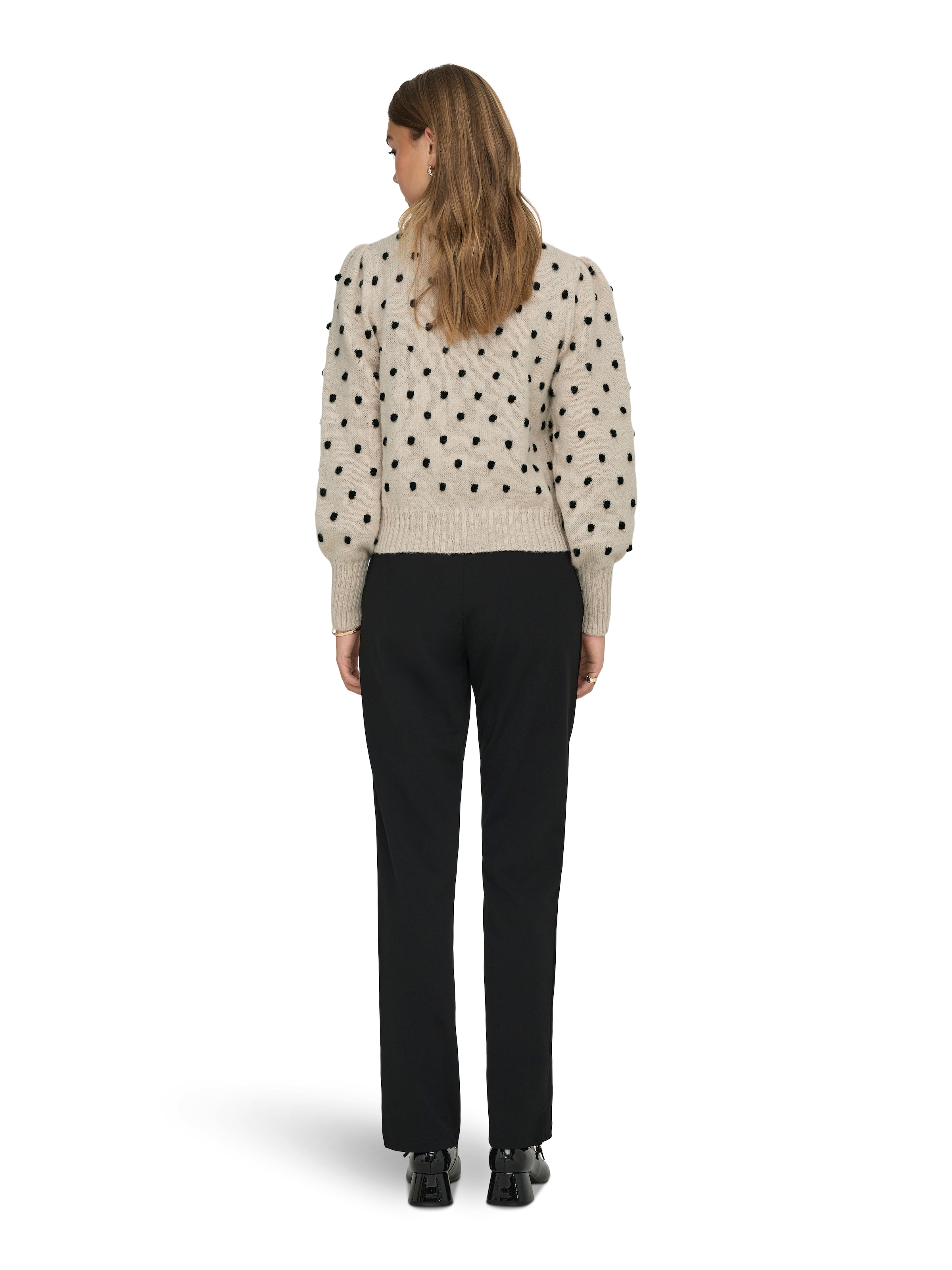 JDY Rundhalspullover »JDYSIGRID LIFE L/S ON PUFF PULL KNT NOOS« in gepunkteter Optik