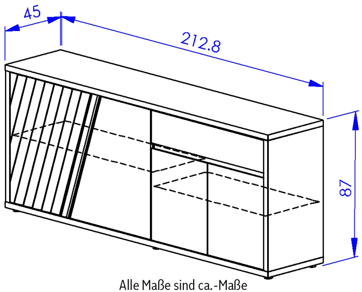 Gami Sideboard »EPURA«, Sideboard 4 Türen 1 Schublade
