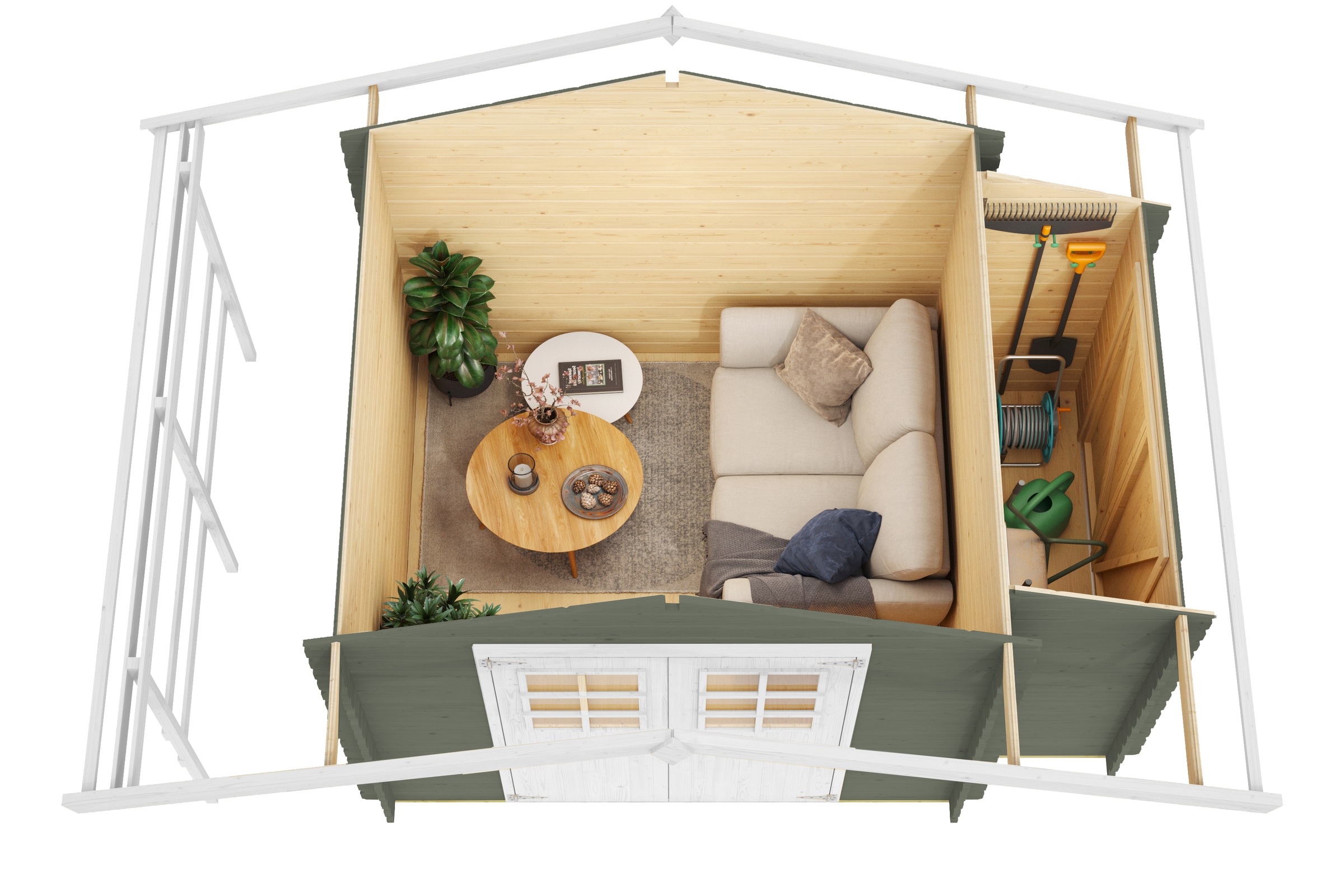 Nordic Holz Gartenhaus »Vilano 2«, mit 3 getrennten Bereiche