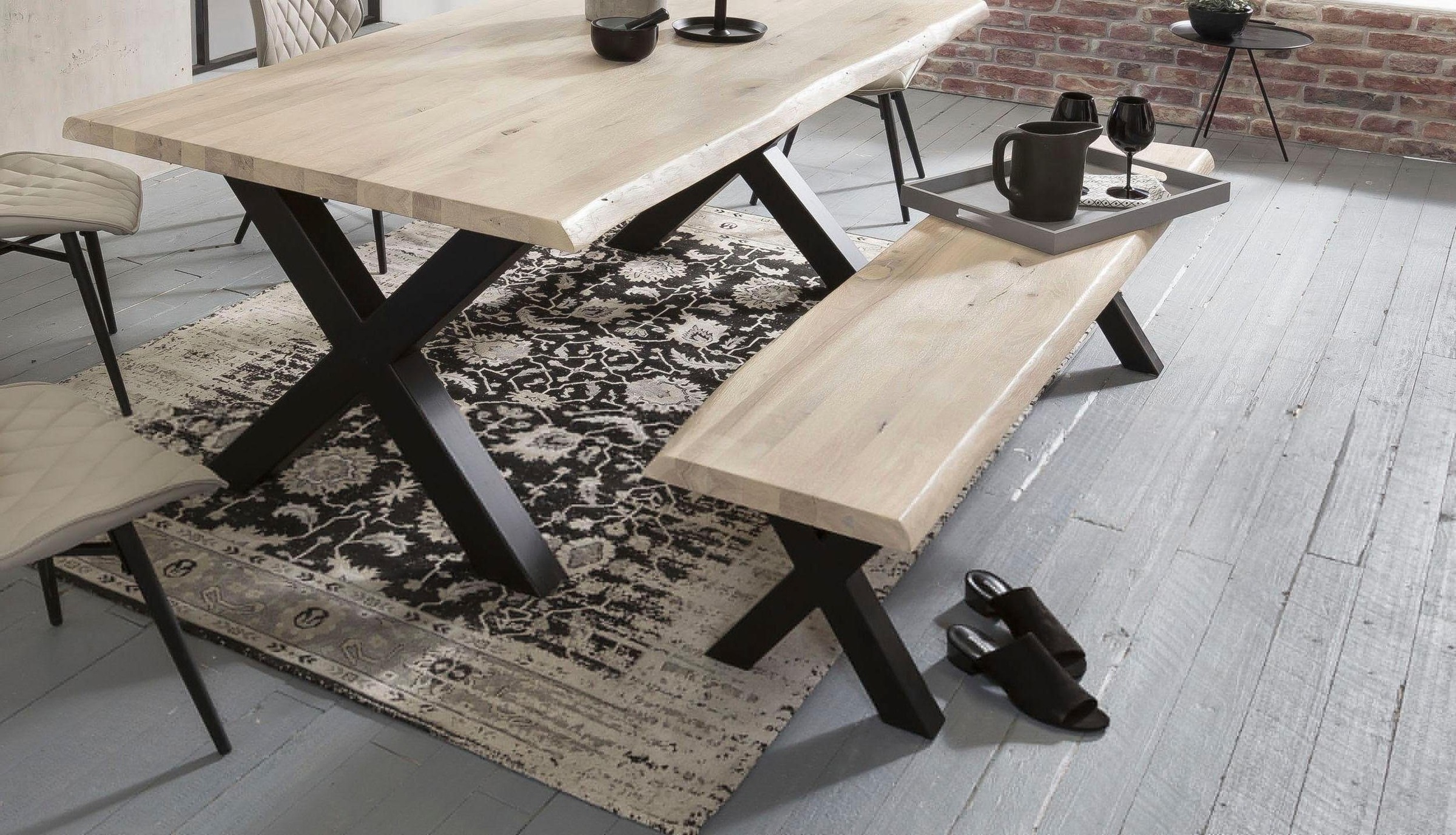 Home affaire Bank "Tristan" aus Massivholz Eiche günstig online kaufen