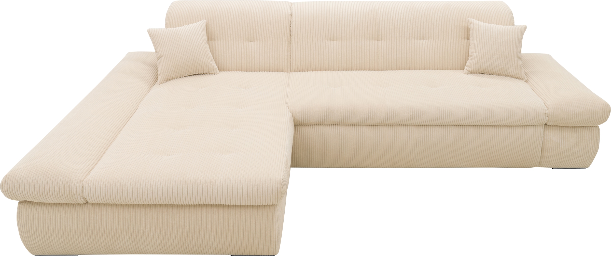 DOMO collection Ecksofa »Moric Luxus - B/T/H 300/172/80 cm, XXL-Format«, L-Form, 140kg Belastung/Sitz, in Cord, Chenille, Kunstleder