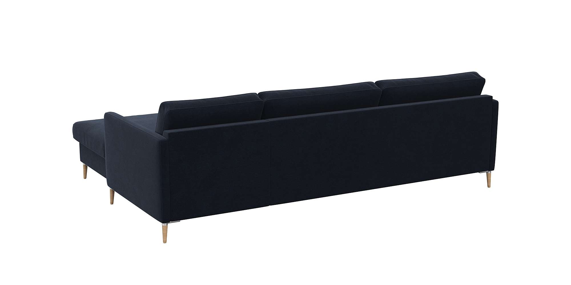 FLEXLUX Ecksofa »Fiore, super Sitzkomfort durch Kaltschaum im Sitz, L-Form«, schmale Armlehnen, Füße Alu+ Eiche