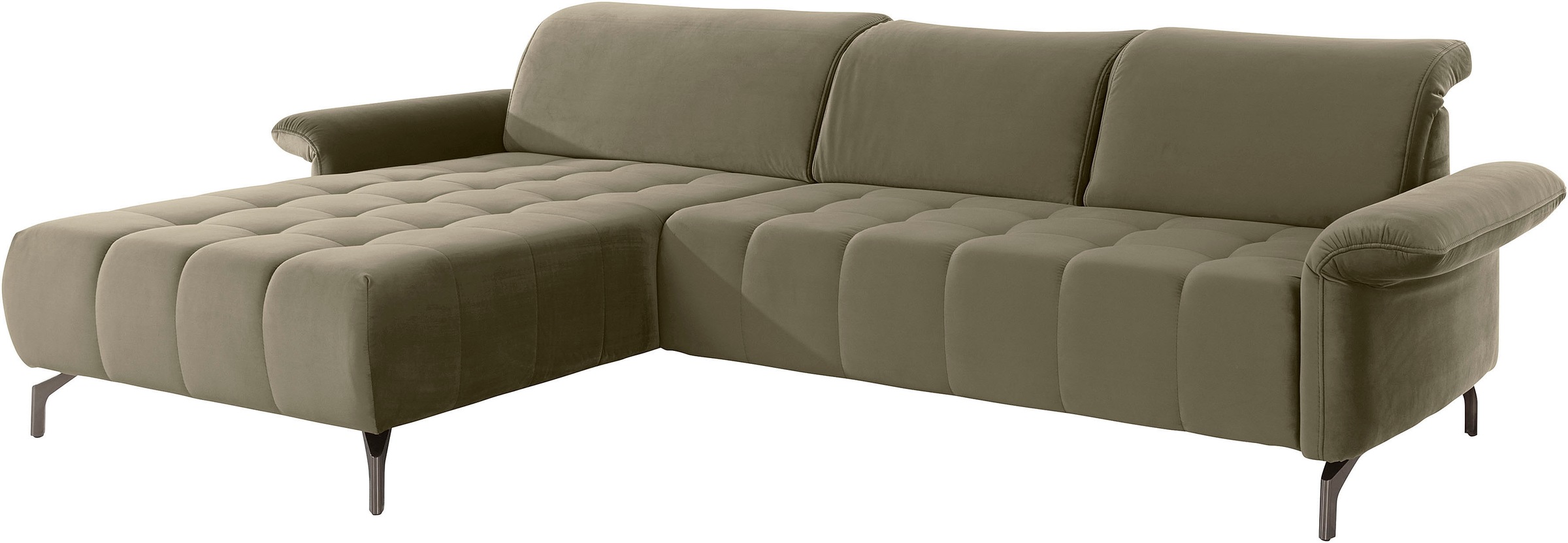 INOSIGN Ecksofa »Fresh L-Form«, Federkern, wahlweise Kopfteilverstellung und motorischer Vorziehsitz