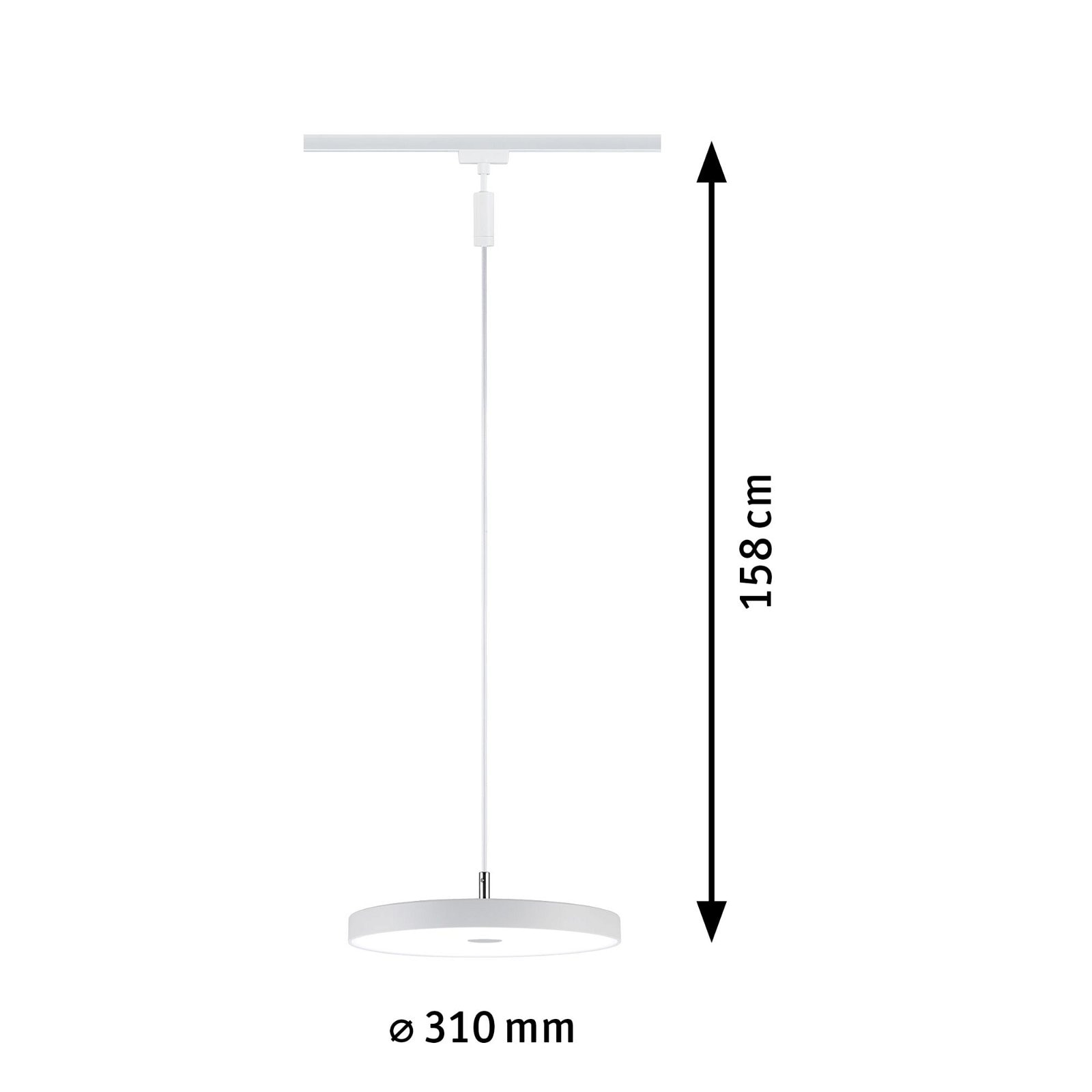 Paulmann Schienensystem-Leuchten »URail Pendel Hildor 850lm 15W 4000K 230V Chrom matt«, 3-Step-Dimmbar