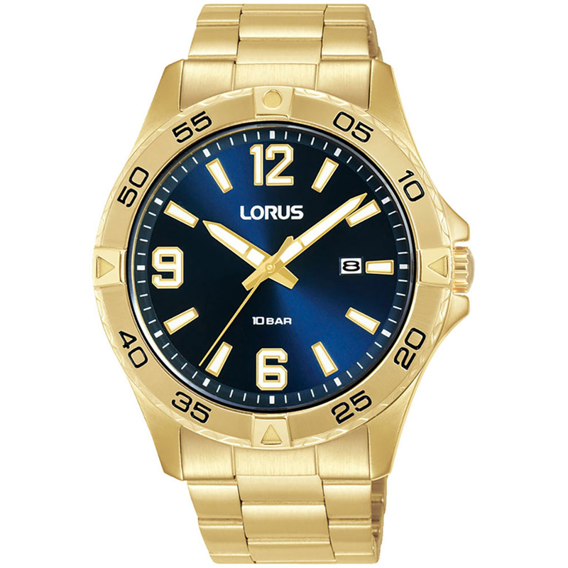 LORUS Quarzuhr »Sports« Armbanduhr, Herrenuhr, Edelstahlarmband, analog, Tag goldfarben Stilvolle Herrenarmbanduhr