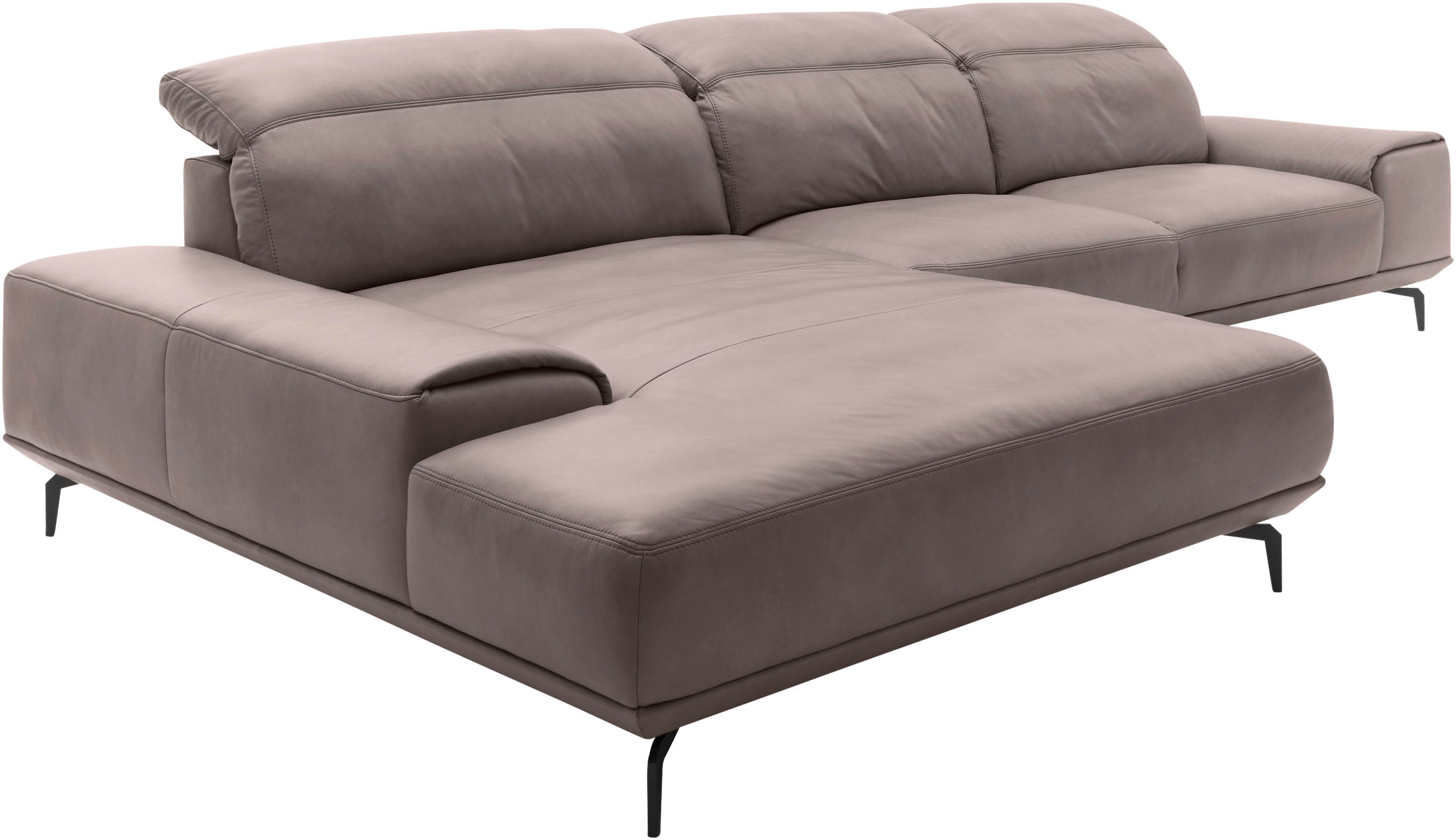 Musterring Wohnlandschaft »MR 2490«, Fuß schwarz, Sitzhöhe 48cm, wahlweise mit Funktionen, Maße 342x207 cm
