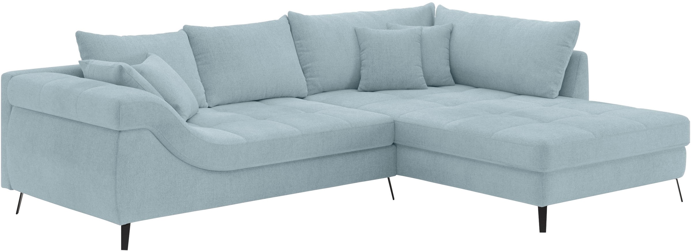 Mr. Couch Ecksofa »Portofino L-Form«, 4 Bezugsqualitäten, 13,5 cm hohe Meta günstig online kaufen