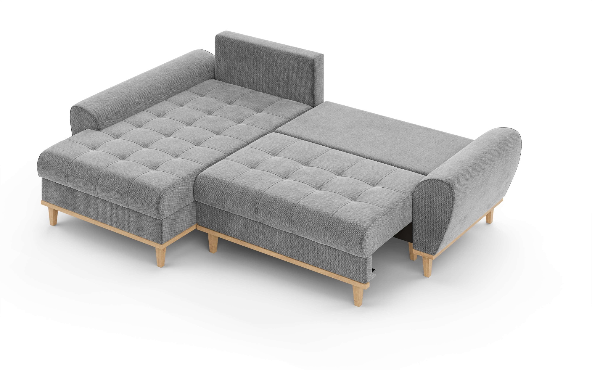 Home affaire Ecksofa »Ahrdorf mit Bettfunktion und Bettkasten, Maße: B/H/T 268/86/175 cm«, L-Form mit 3 Rückenkissen und moderne gerundete Armlehnen